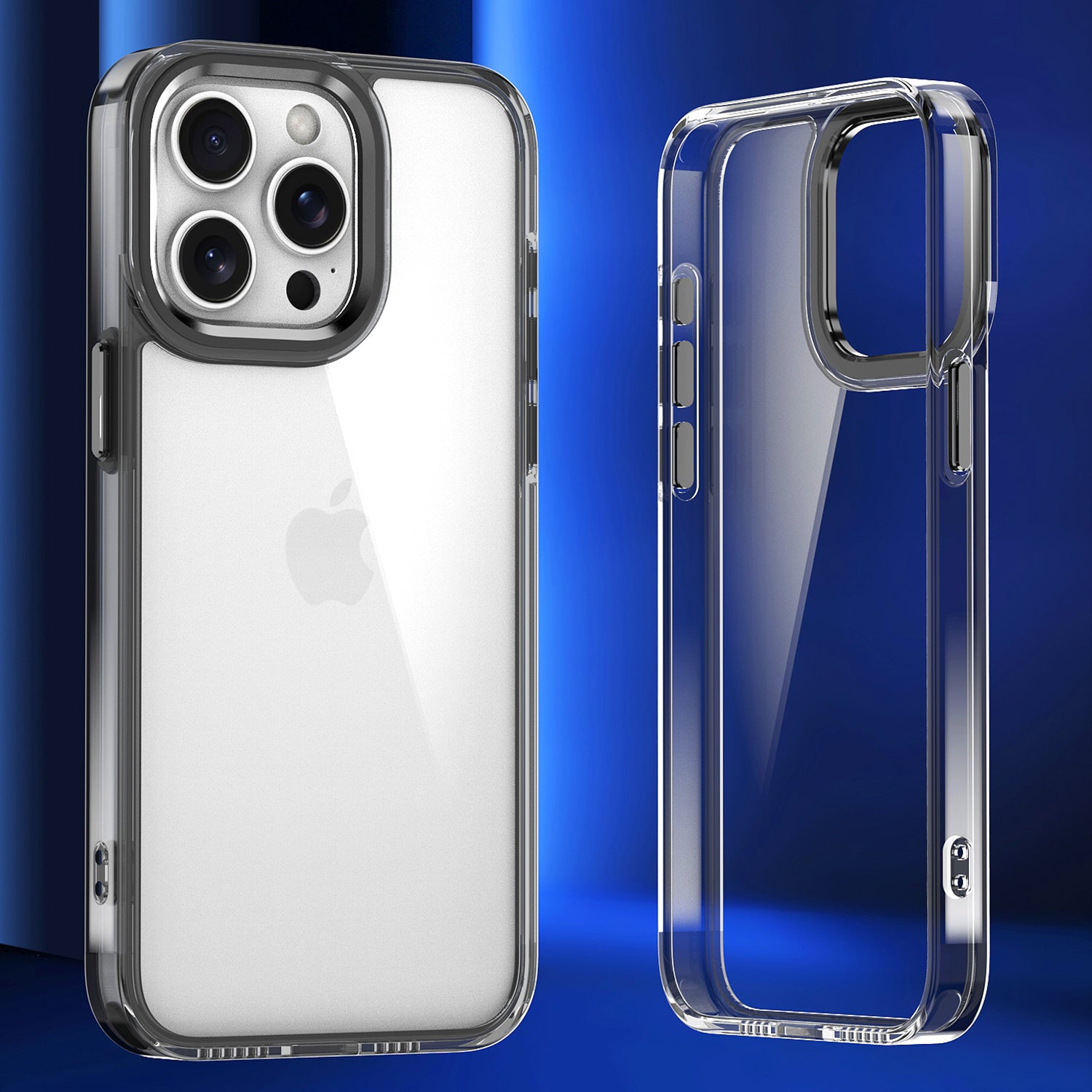 For iPhone 13 Pro Max 6.7 inch Cell Phone Case Clear TPU+PC Fall-proof Cover - Transparent