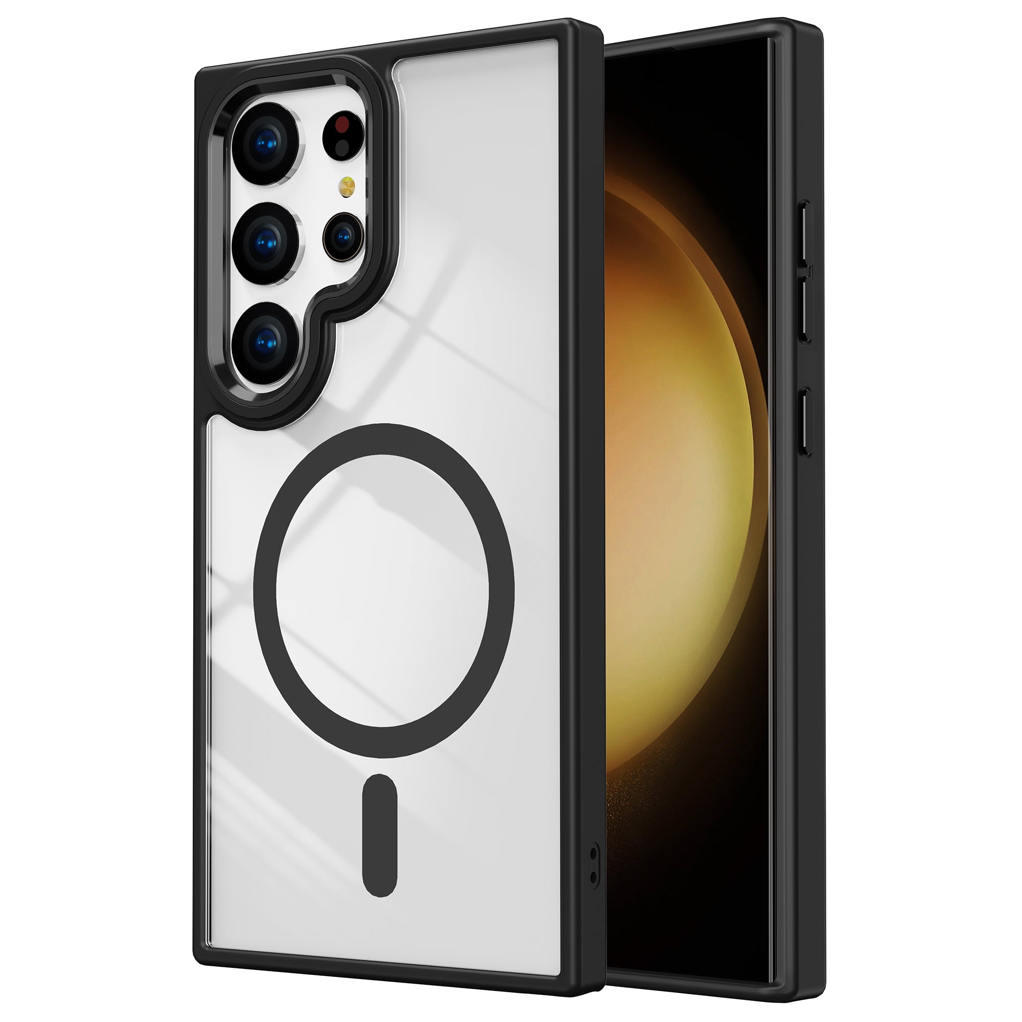 For Samsung Galaxy S24 Ultra Case TPU+Acrylic Clear Phone Cover Compatible with MagSafe - Dark Purple