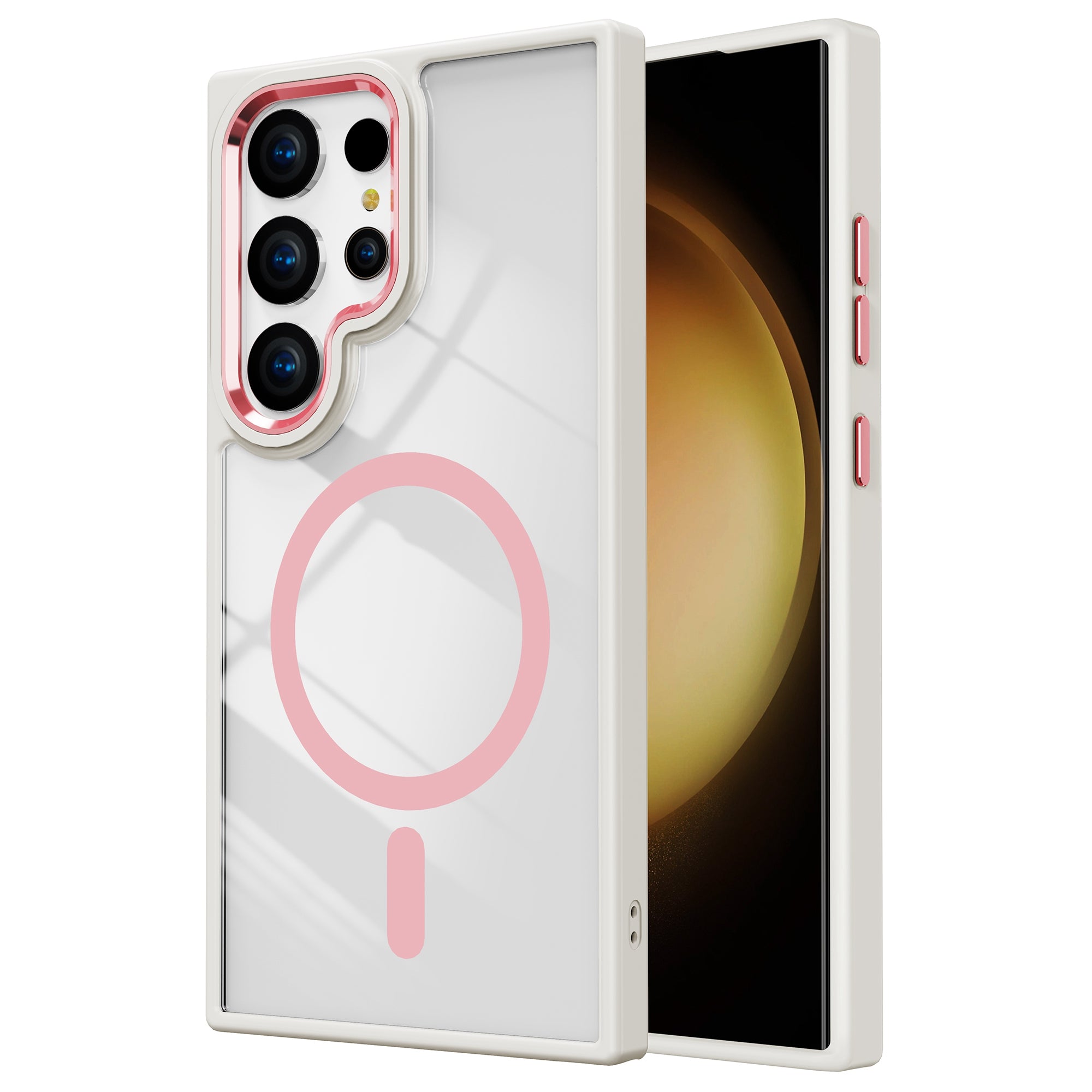 For Samsung Galaxy S24 Ultra Case TPU+Acrylic Clear Phone Cover Compatible with MagSafe - Dark Purple