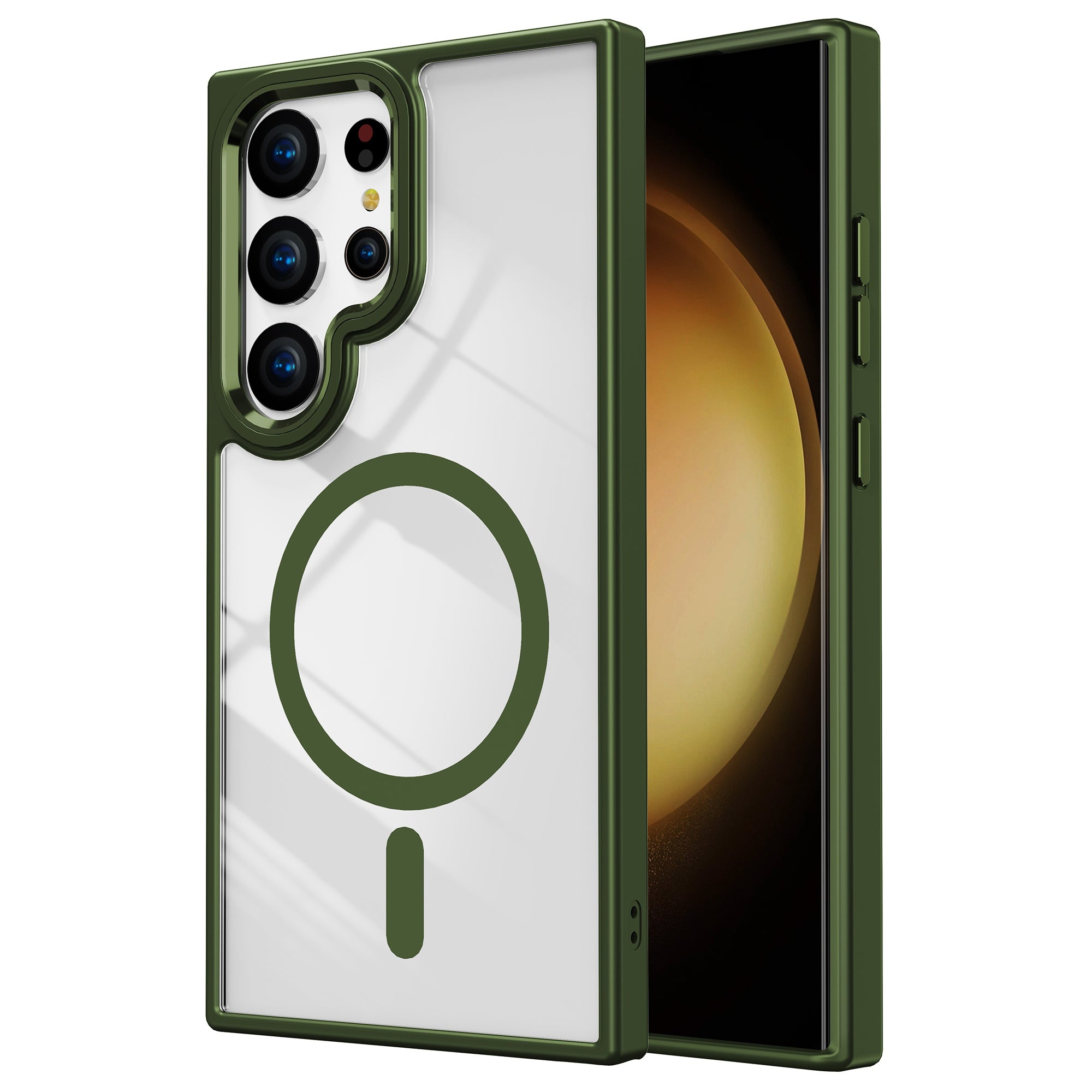 For Samsung Galaxy S24 Ultra Case TPU+Acrylic Clear Phone Cover Compatible with MagSafe - Dark Purple