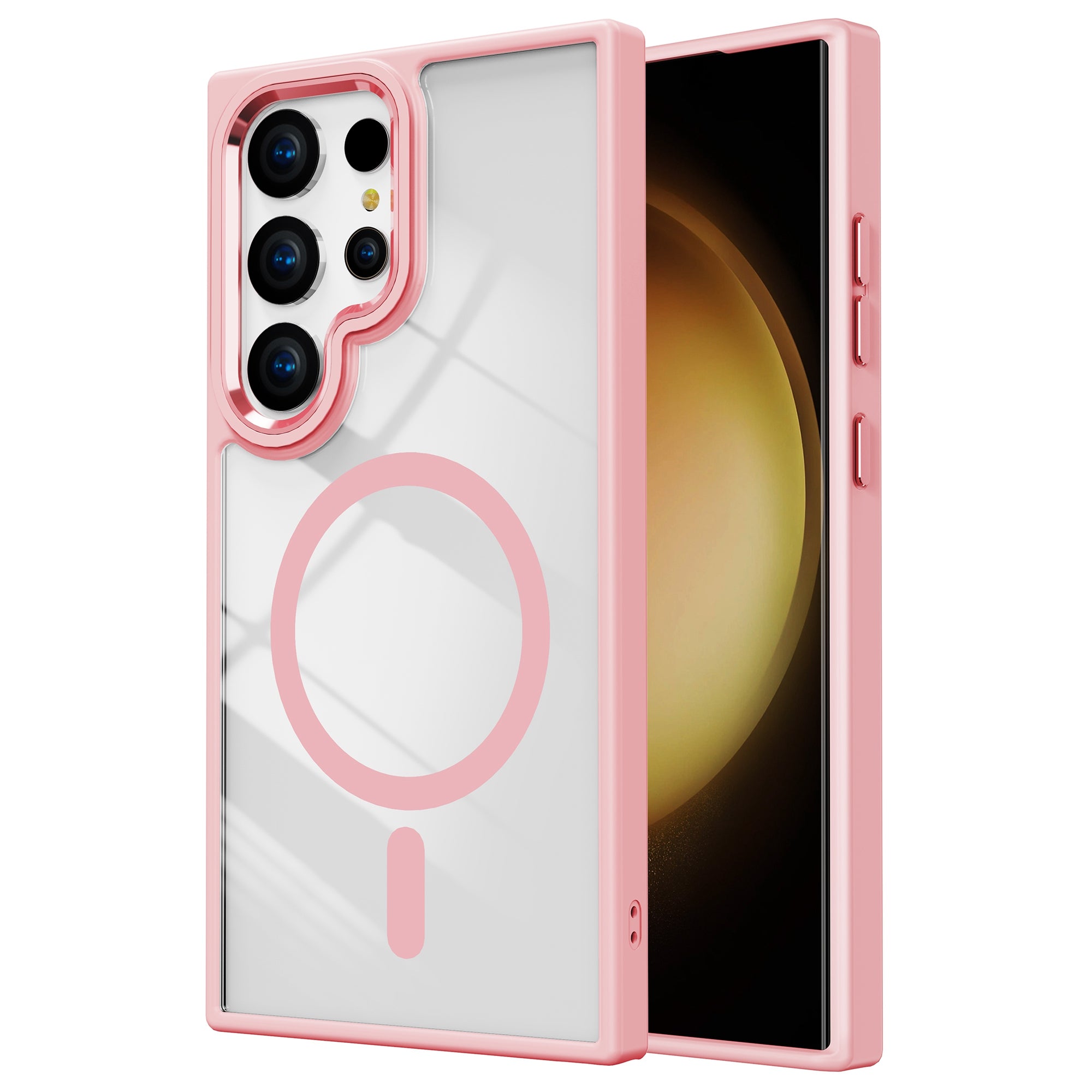 For Samsung Galaxy S24 Ultra Case TPU+Acrylic Clear Phone Cover Compatible with MagSafe - Dark Purple