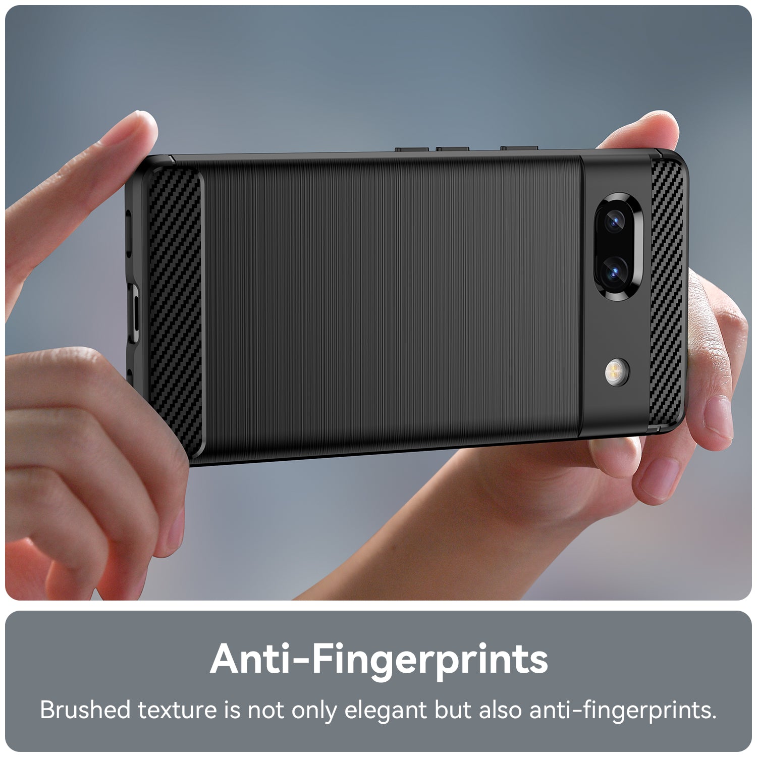 For Google Pixel 7a Case Phone Cover TPU Carbon Fiber Texture Cell Phone Shell - Black