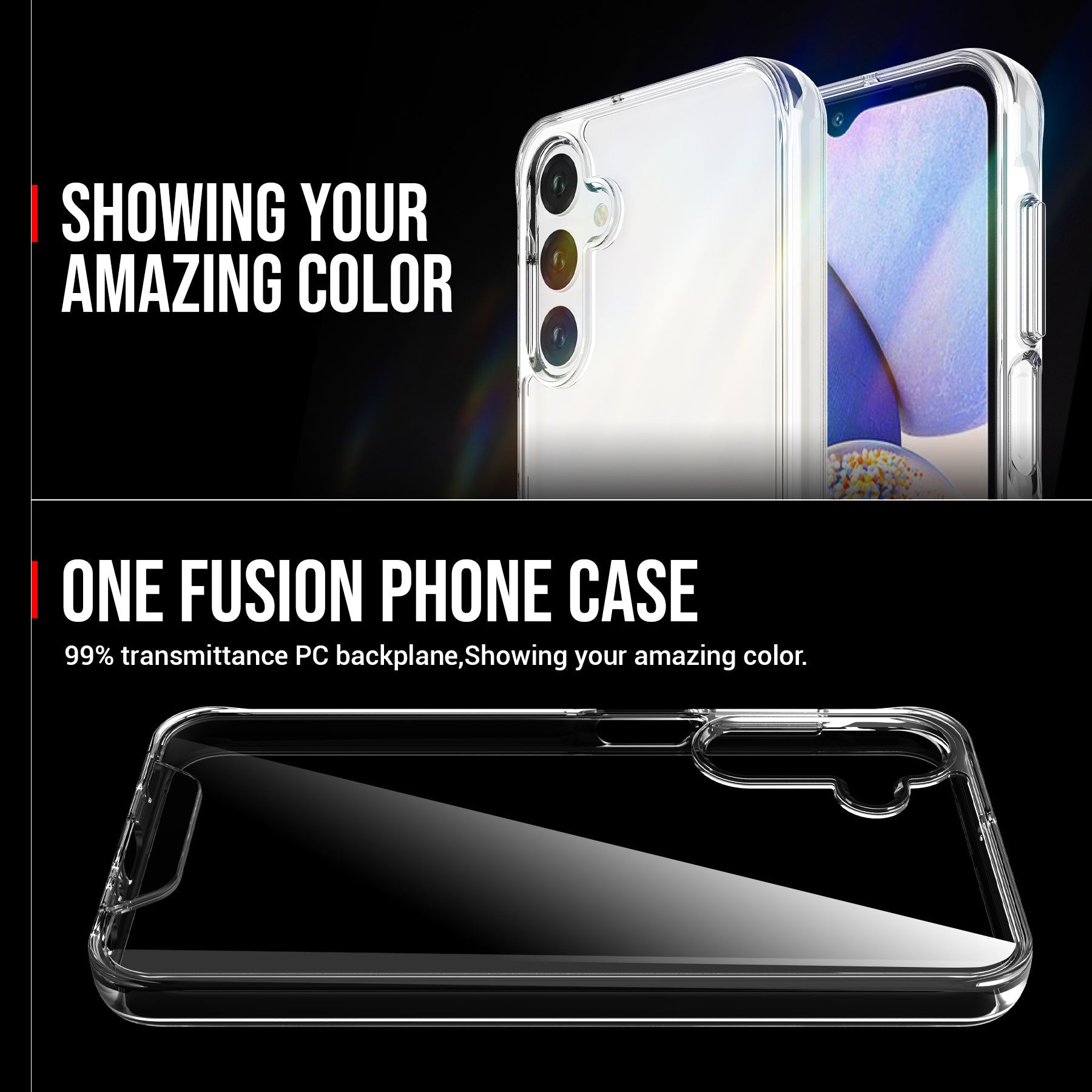 For Samsung Galaxy A25 5G (Global) (161.0 x 76.5 x 8.3mm) Case Military Grade Anti-Drop TPU+PC Clear Phone Cover