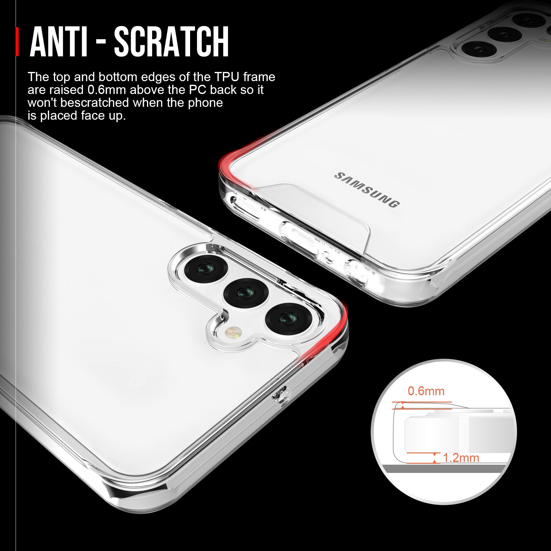 For Samsung Galaxy A25 5G (Global) (161.0 x 76.5 x 8.3mm) Case Military Grade Anti-Drop TPU+PC Clear Phone Cover