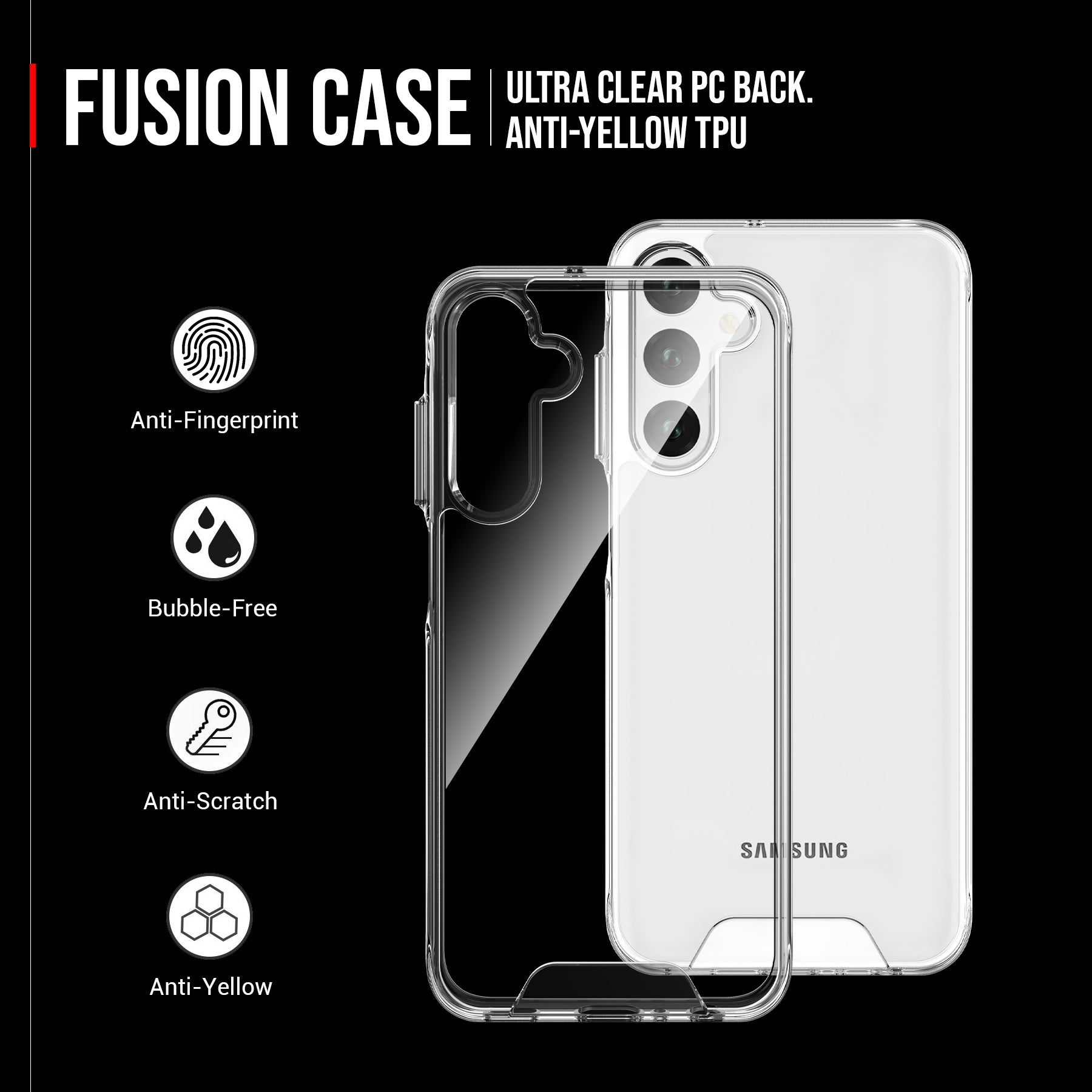 For Samsung Galaxy A25 5G (Global) (161.0 x 76.5 x 8.3mm) Case Military Grade Anti-Drop TPU+PC Clear Phone Cover