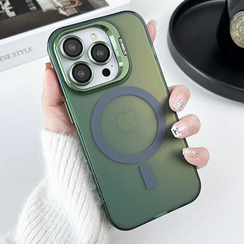For iPhone 13 Pro Case Compatible with MagSafe PC+TPU Shockproof IMD Phone Cover - Purple