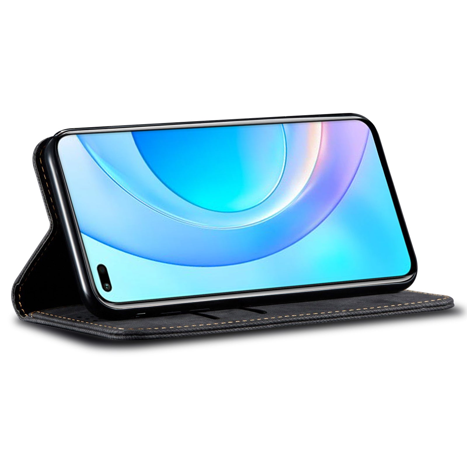 For Honor 90 GT 5G Wallet Case PU Leather Phone Cover Stand View Magnetic Protect - Black