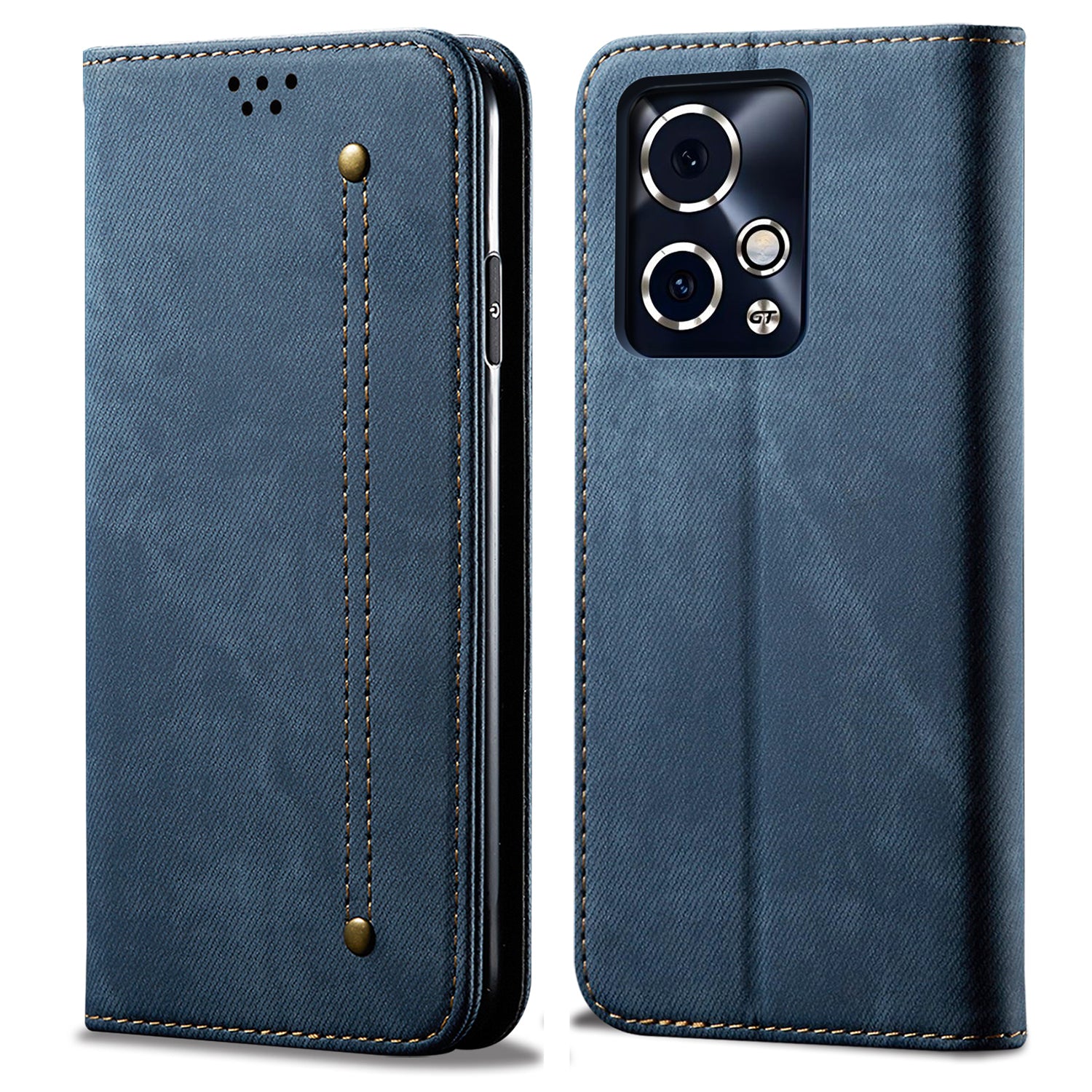For Honor 90 GT 5G Wallet Case PU Leather Phone Cover Stand View Magnetic Protect - Black