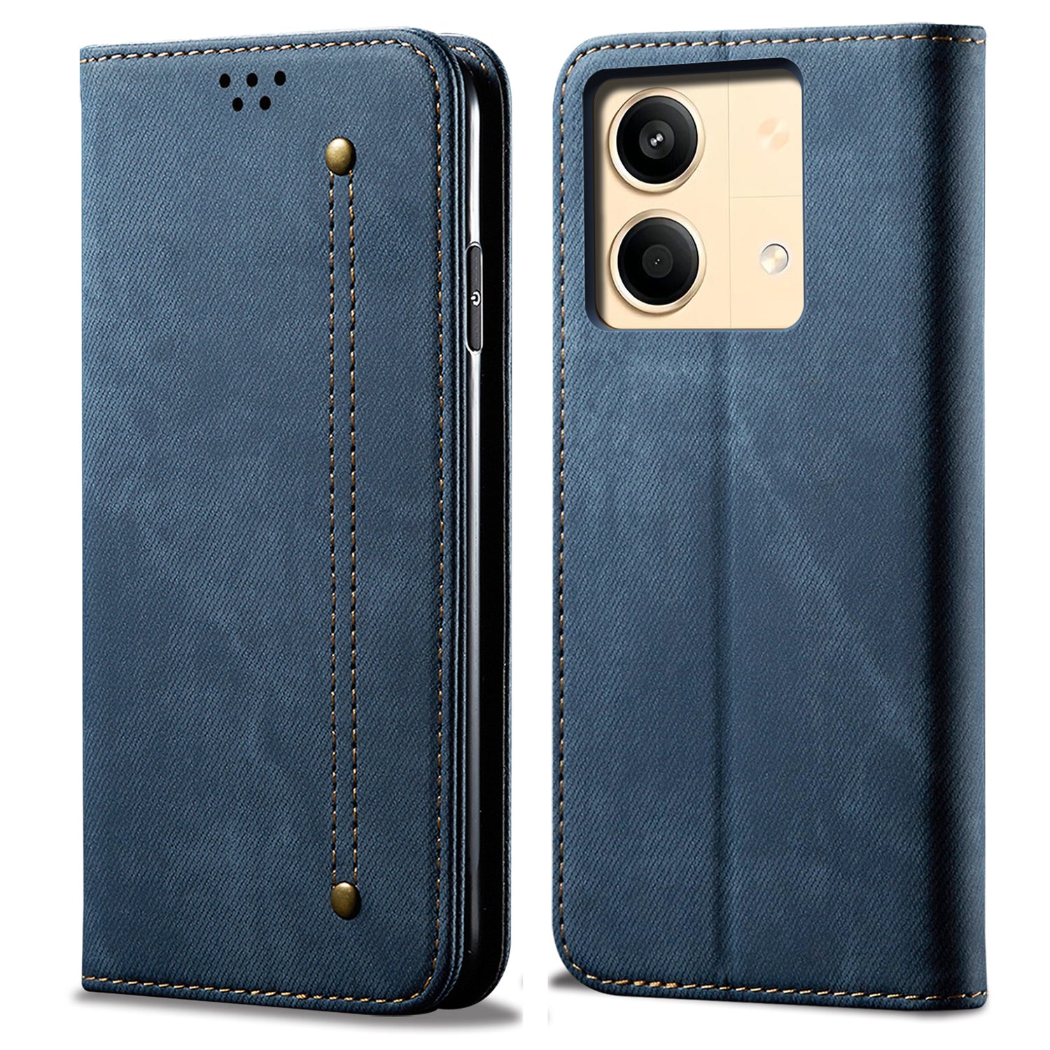 For Xiaomi Redmi Note 13R Pro 5G Phone Case PU Leather Flip Cover with Wallet Card Holder - Khaki