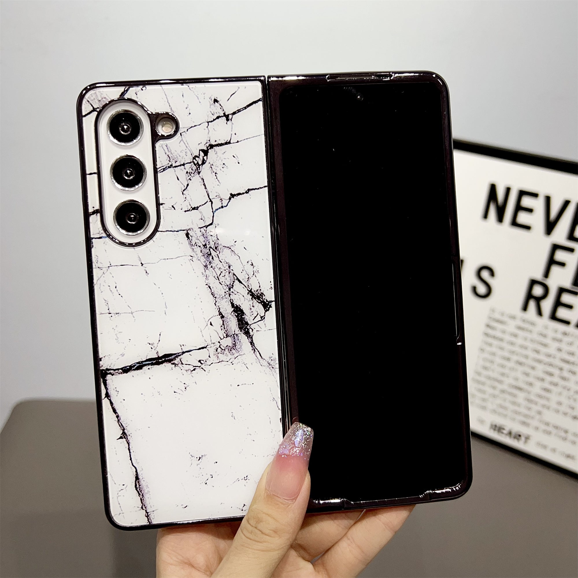 For Samsung Galaxy Z Fold5 5G Phone Case Hard PC Pattern Printed Folding Cover - Style A