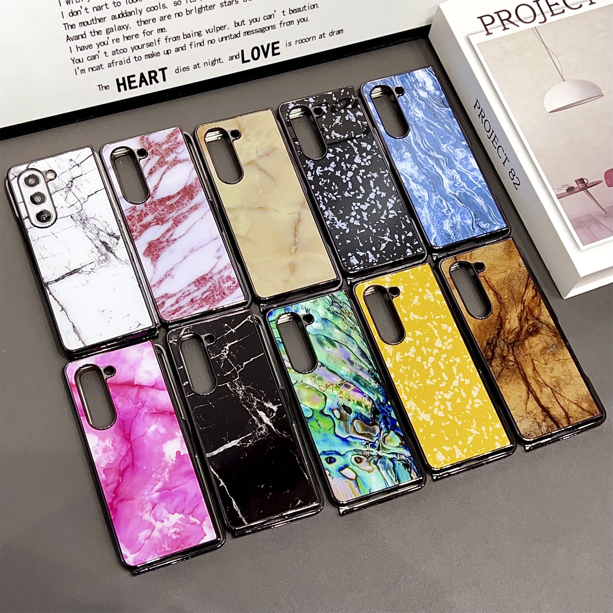 For Samsung Galaxy Z Fold5 5G Phone Case Hard PC Pattern Printed Folding Cover - Style A