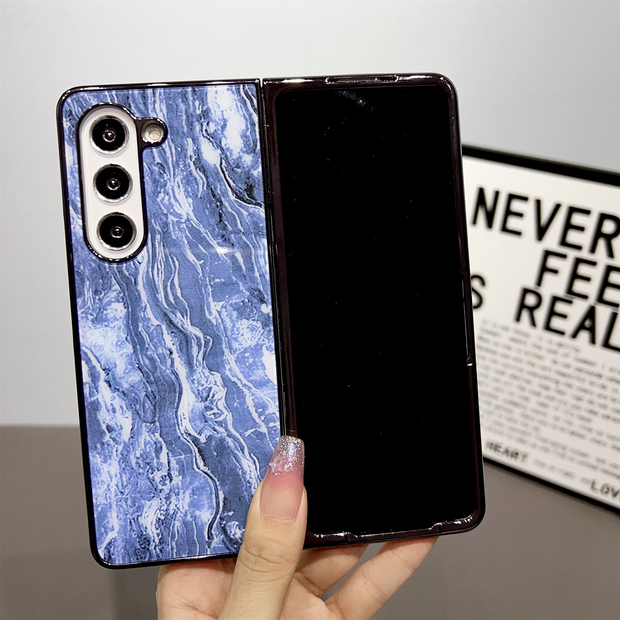 For Samsung Galaxy Z Fold5 5G Phone Case Hard PC Pattern Printed Folding Cover - Style A