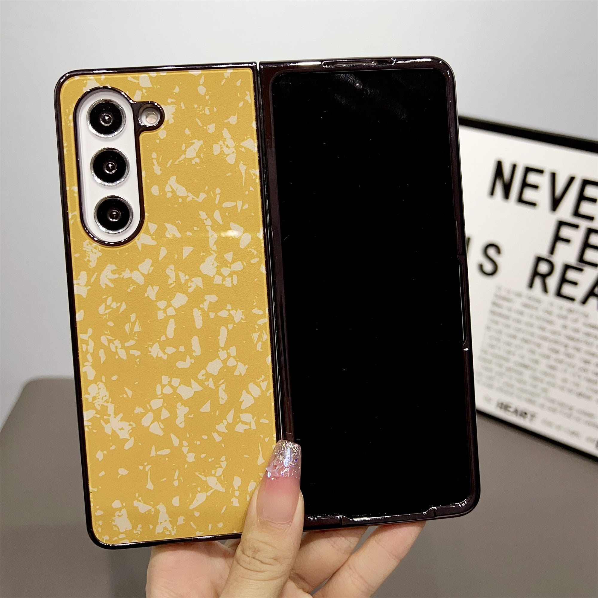 For Samsung Galaxy Z Fold5 5G Phone Case Hard PC Pattern Printed Folding Cover - Style A
