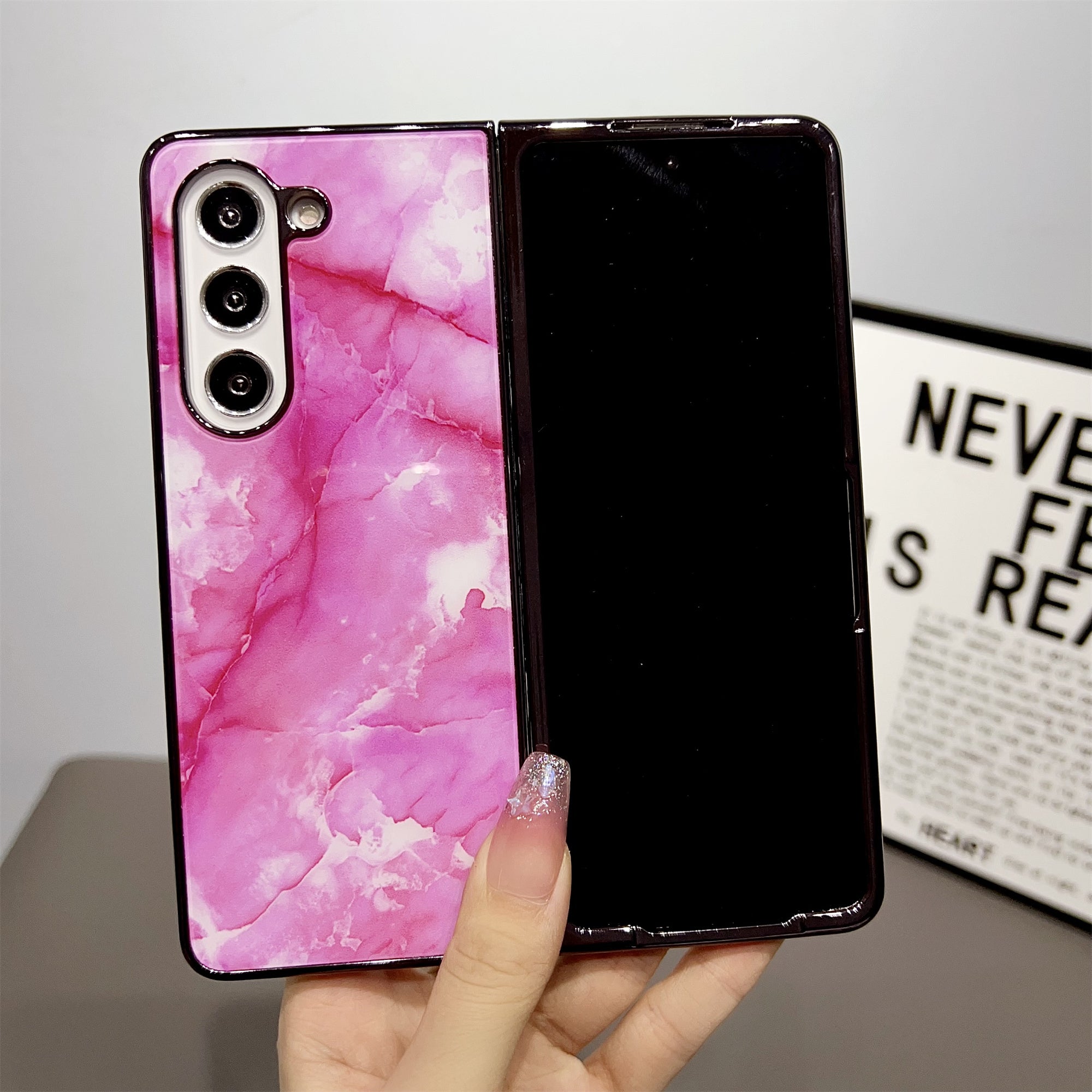 For Samsung Galaxy Z Fold5 5G Phone Case Hard PC Pattern Printed Folding Cover - Style A