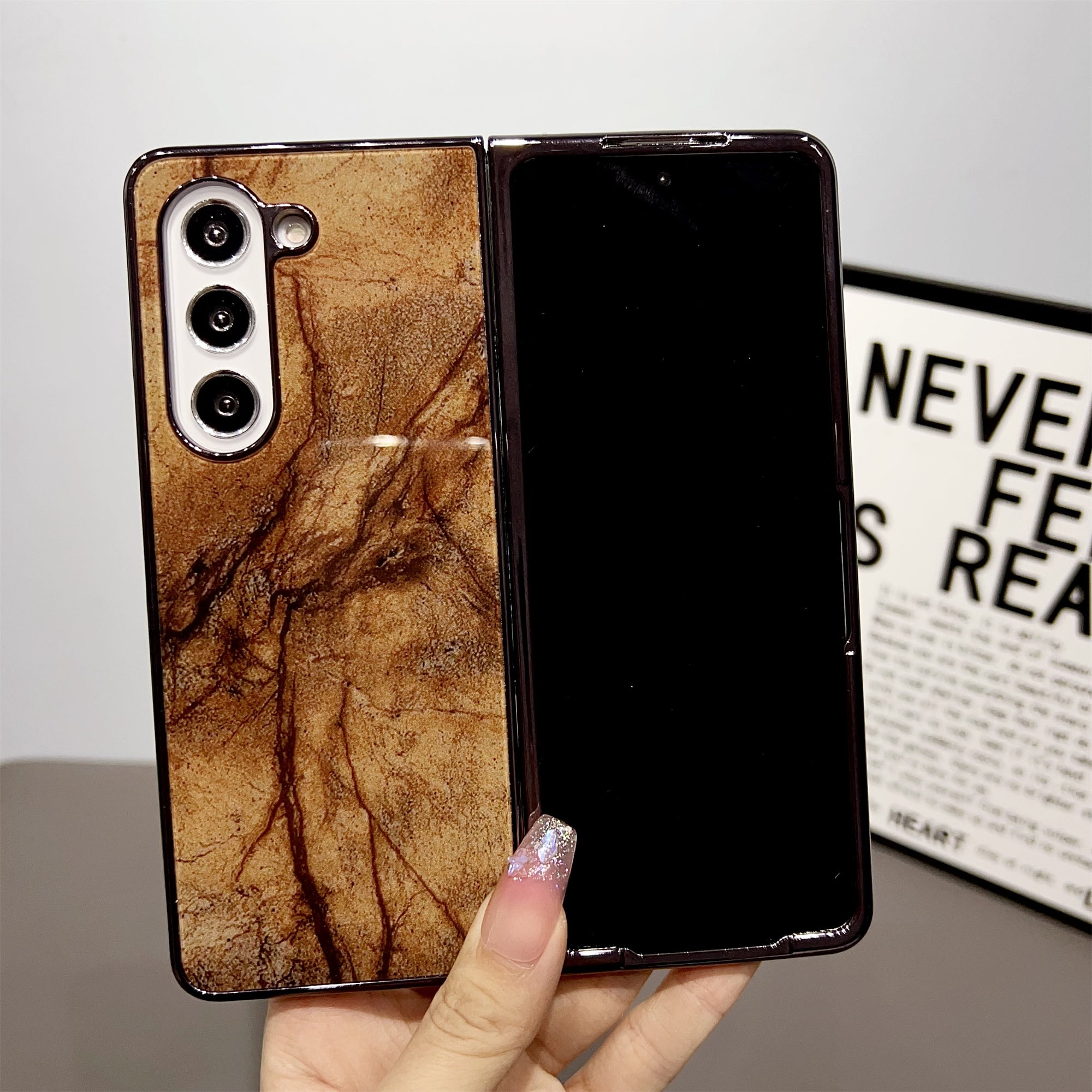 For Samsung Galaxy Z Fold5 5G Phone Case Hard PC Pattern Printed Folding Cover - Style A