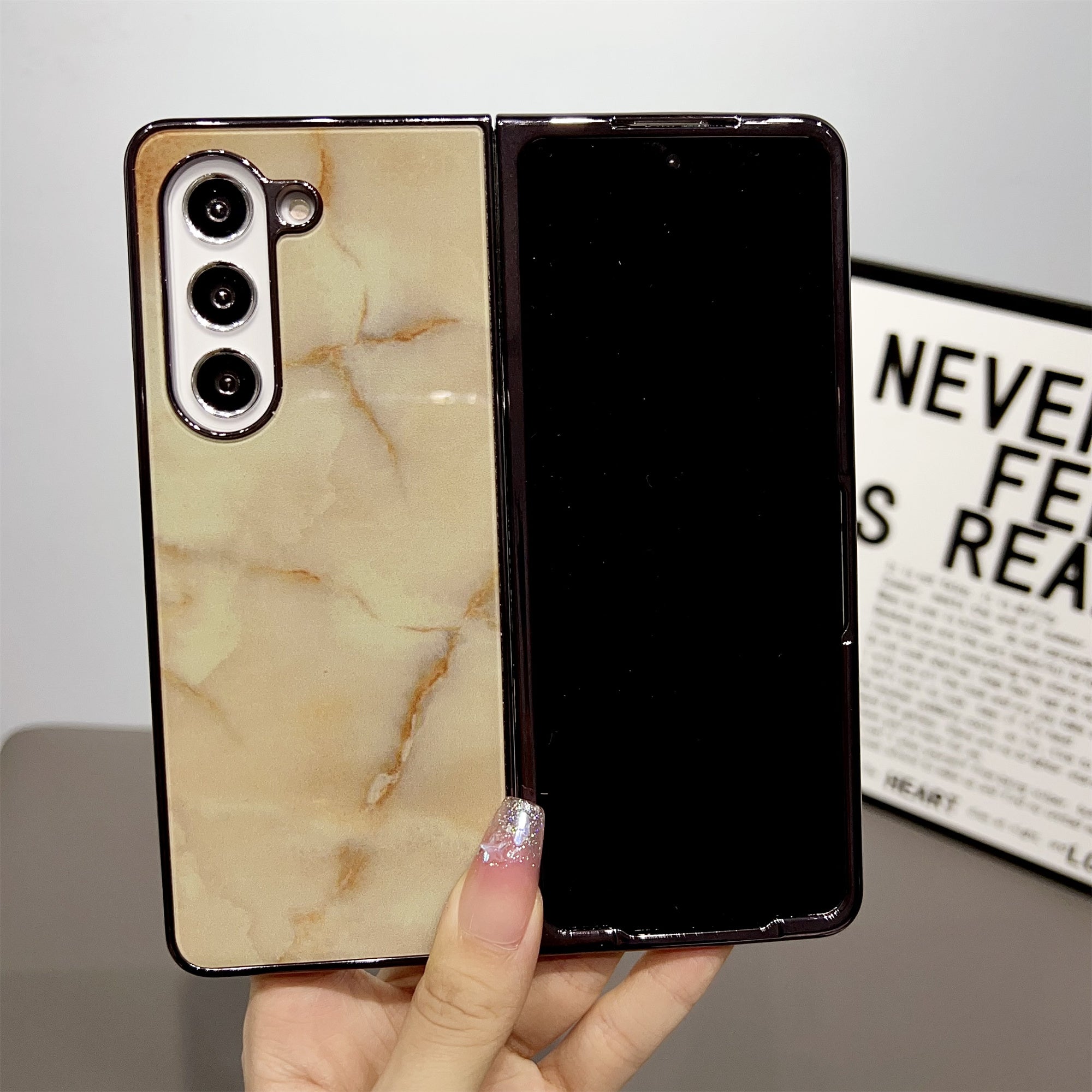For Samsung Galaxy Z Fold5 5G Phone Case Hard PC Pattern Printed Folding Cover - Style A