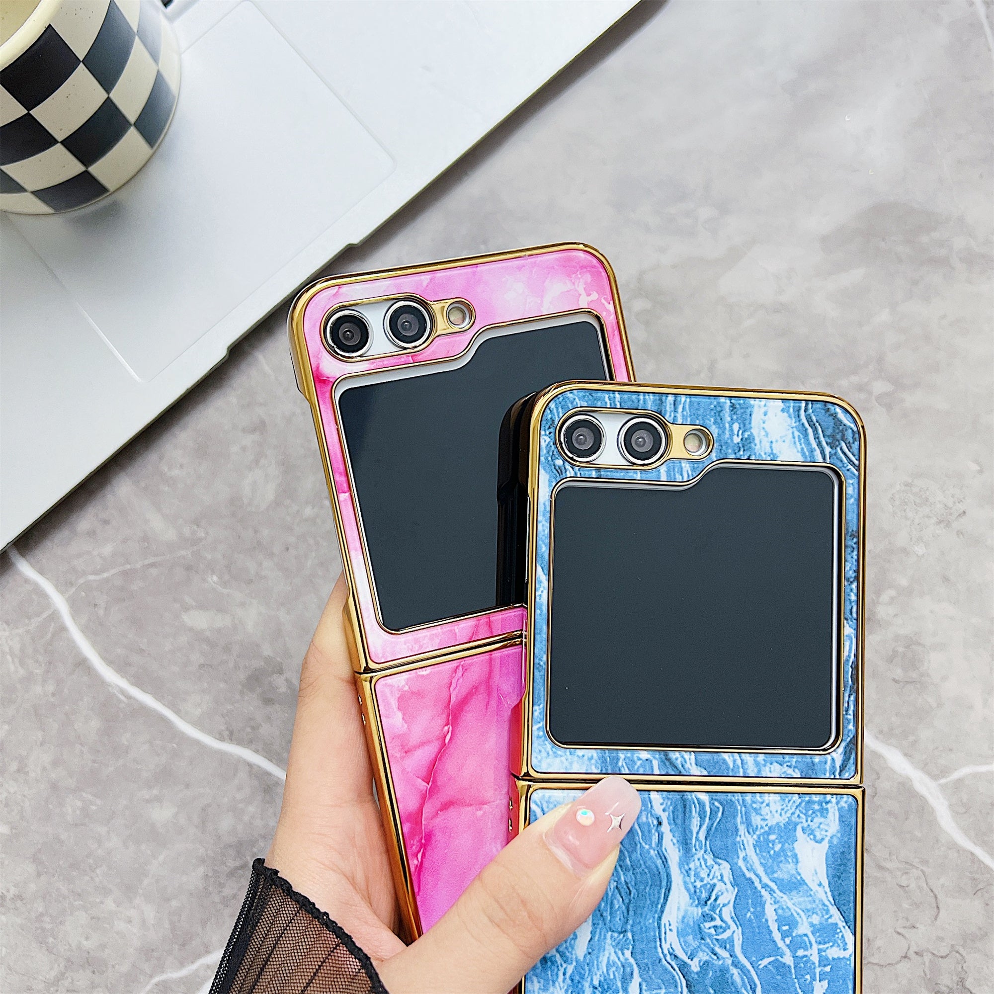 For Samsung Galaxy Z Flip 5G Phone Case Pattern Hard PC Cover Anti-Scratch - Style A