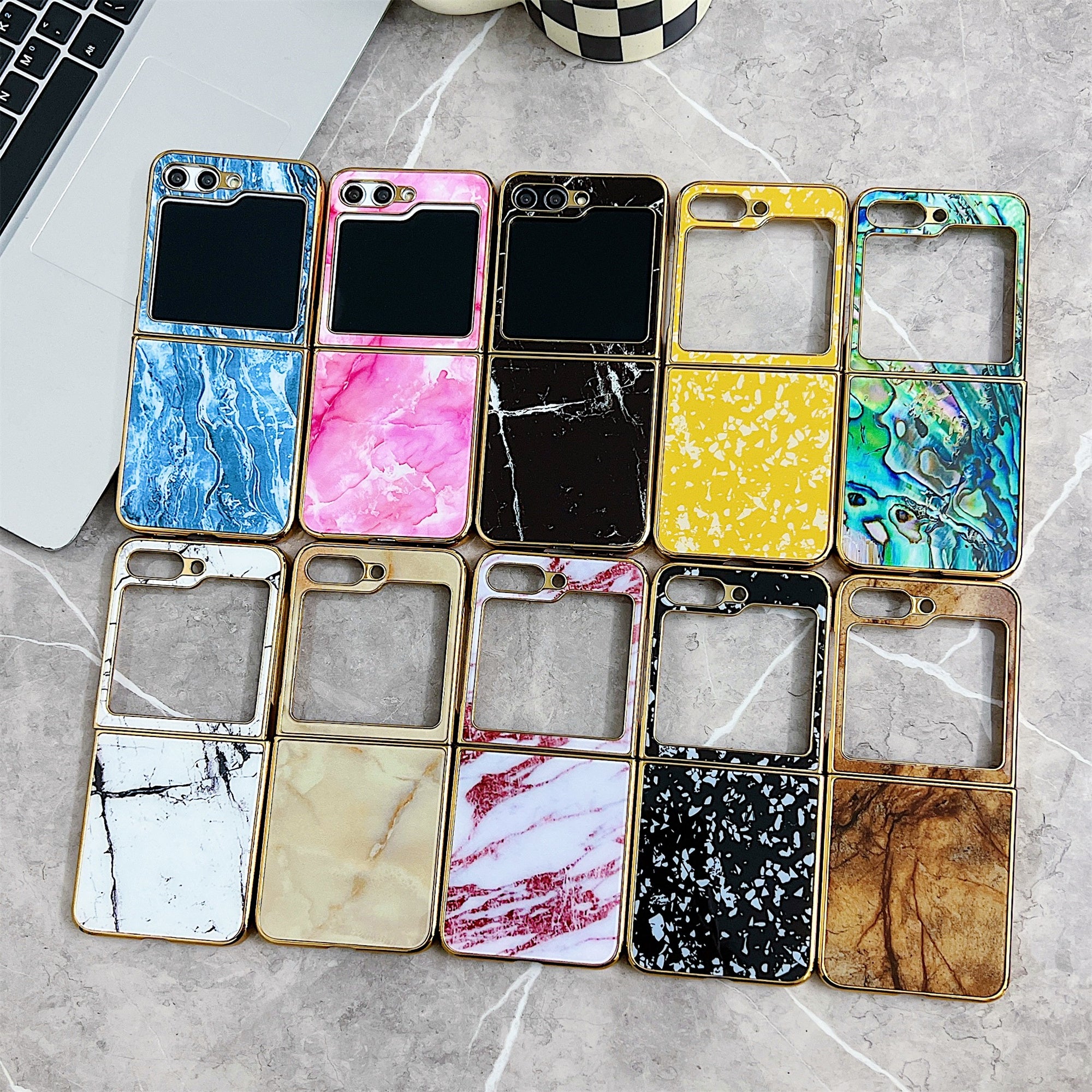 For Samsung Galaxy Z Flip 5G Phone Case Pattern Hard PC Cover Anti-Scratch - Style A