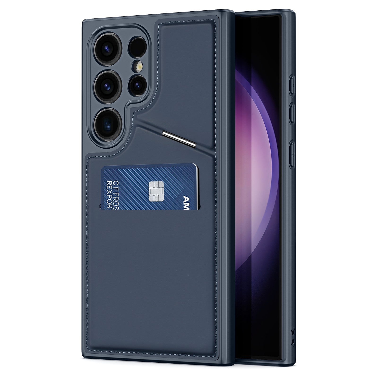 DUX DUCIS Rafi II Series for Samsung Galaxy S24 Ultra Magnetic Phone Case with Card Slots Kickstand - Black