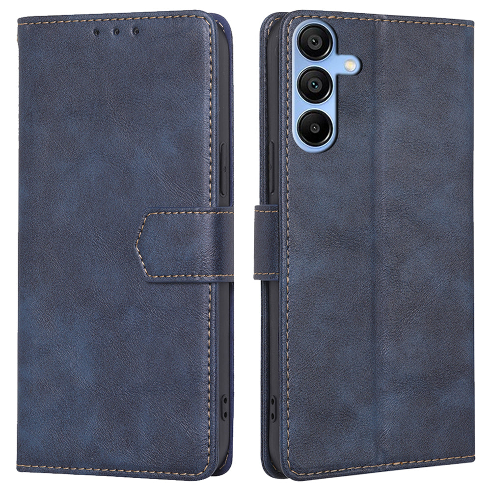 For Samsung Galaxy A15 4G / A15 5G Case PU Leather+TPU RFID Blocking Phone Wallet Cover - Brown