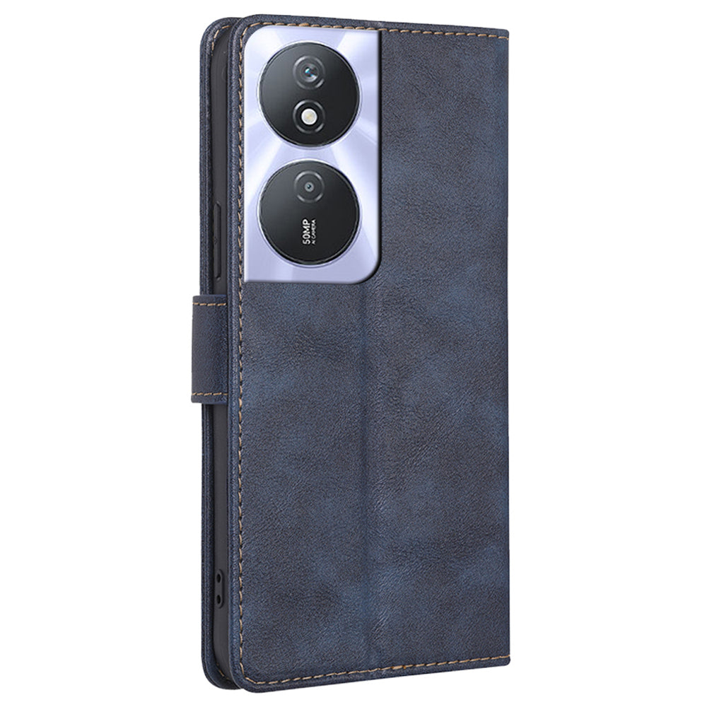 For Honor Play 50 Plus 5G / Play 8T 5G / X7b 4G / 90 Smart Leather Case RFID Blocking Wallet Cover with Magnetic Closure - Blue