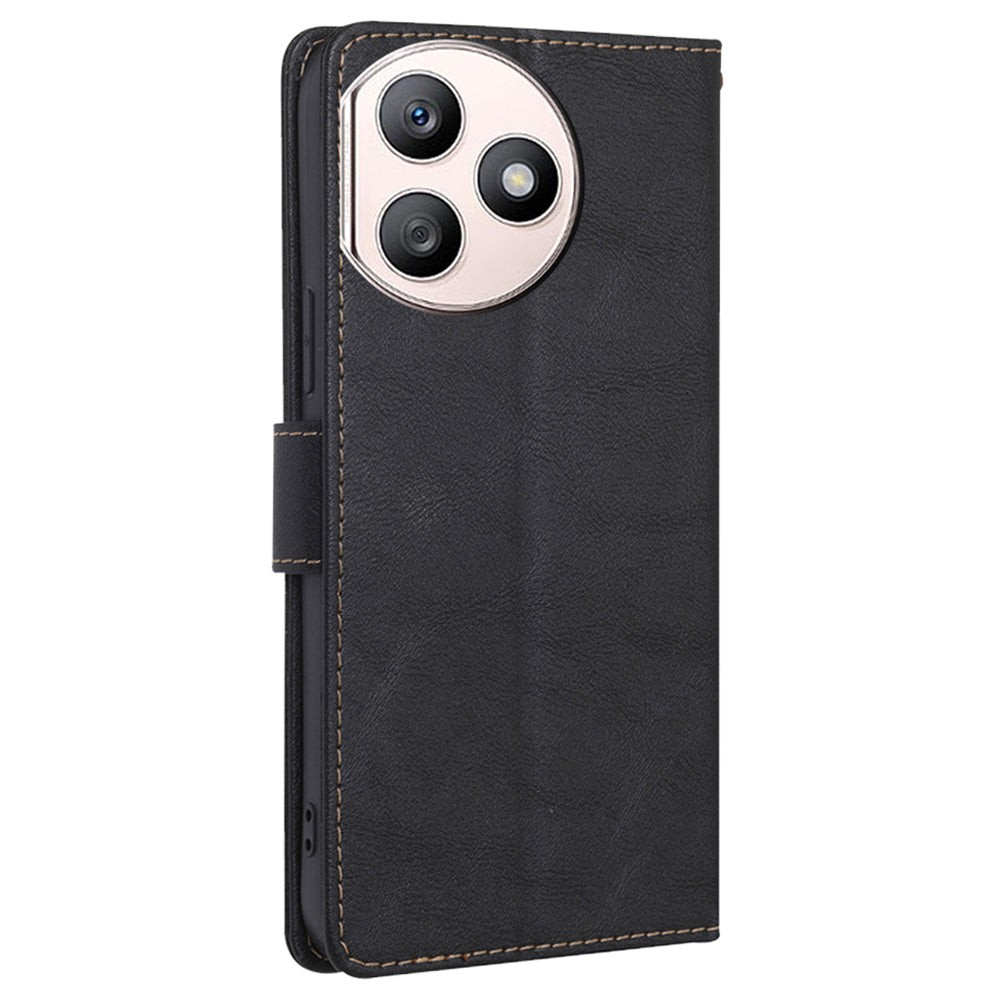 For Honor X50i+ 5G Cell Phone Case PU Leather+TPU RFID Blocking 3 Card Slots Cover - Black