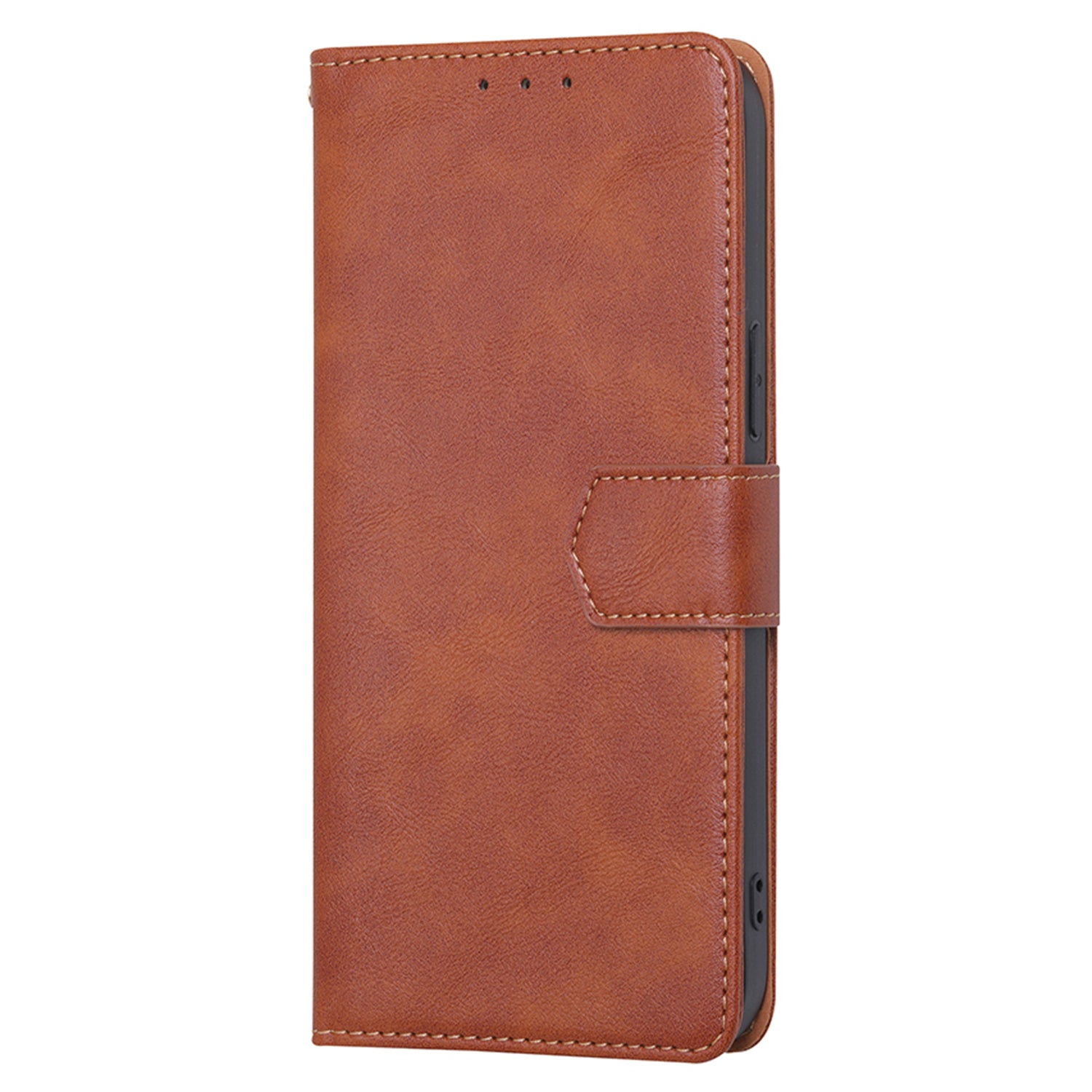 For Transsion Tecno Spark 20 Pro Cell Phone Case PU Leather Cowhide Texture RFID Blocking Wallet Cover - Brown