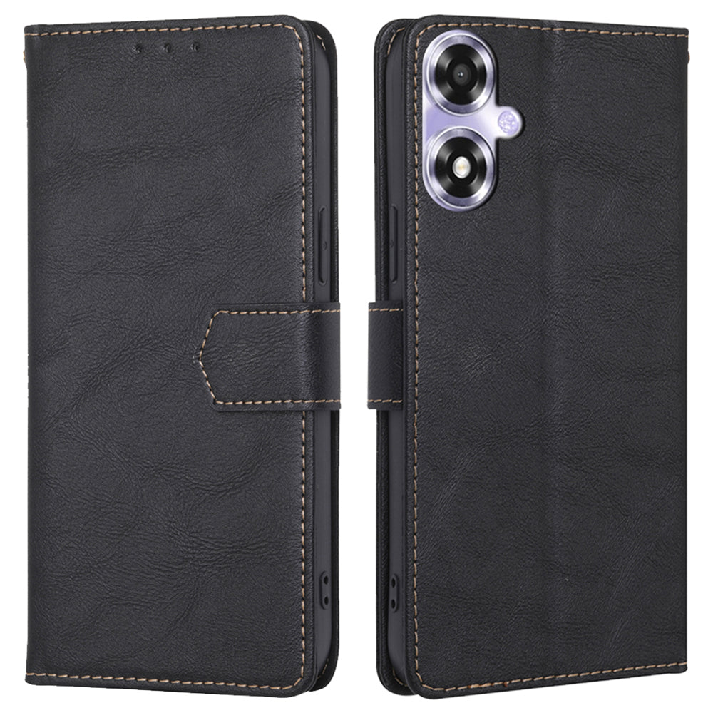 For Oppo A2x 5G / A2m 5G Case Scratch-proof RFID Blocking Wallet Stand Phone Protector - Blue