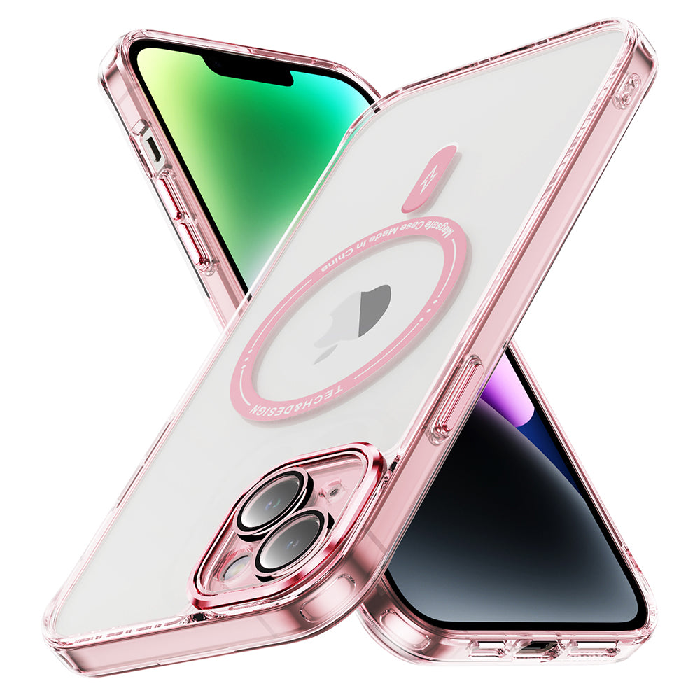 YSM For iPhone 14 Magnetic Case Phone Cover Anti-Scratch Clear Back - Transparent Black