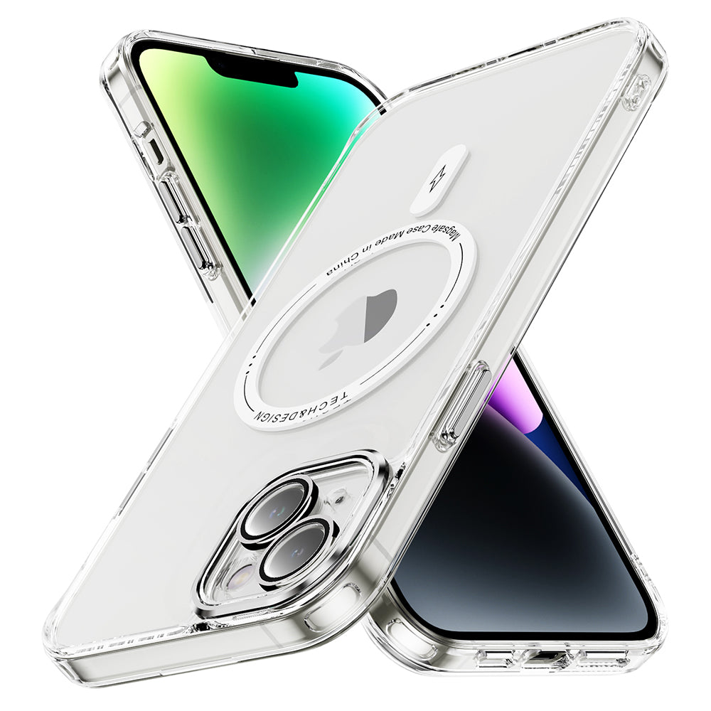 YSM For iPhone 14 Magnetic Case Phone Cover Anti-Scratch Clear Back - Transparent Black