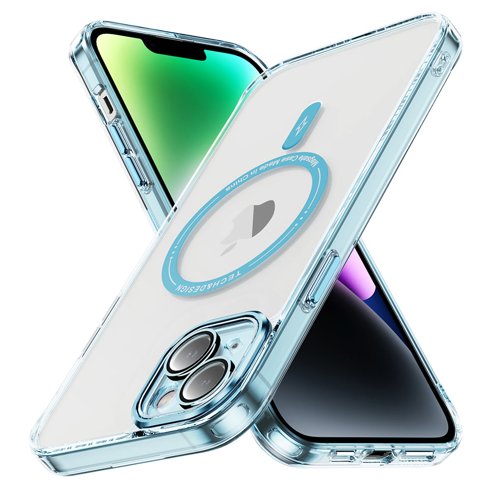 YSM For iPhone 14 Magnetic Case Phone Cover Anti-Scratch Clear Back - Transparent Black