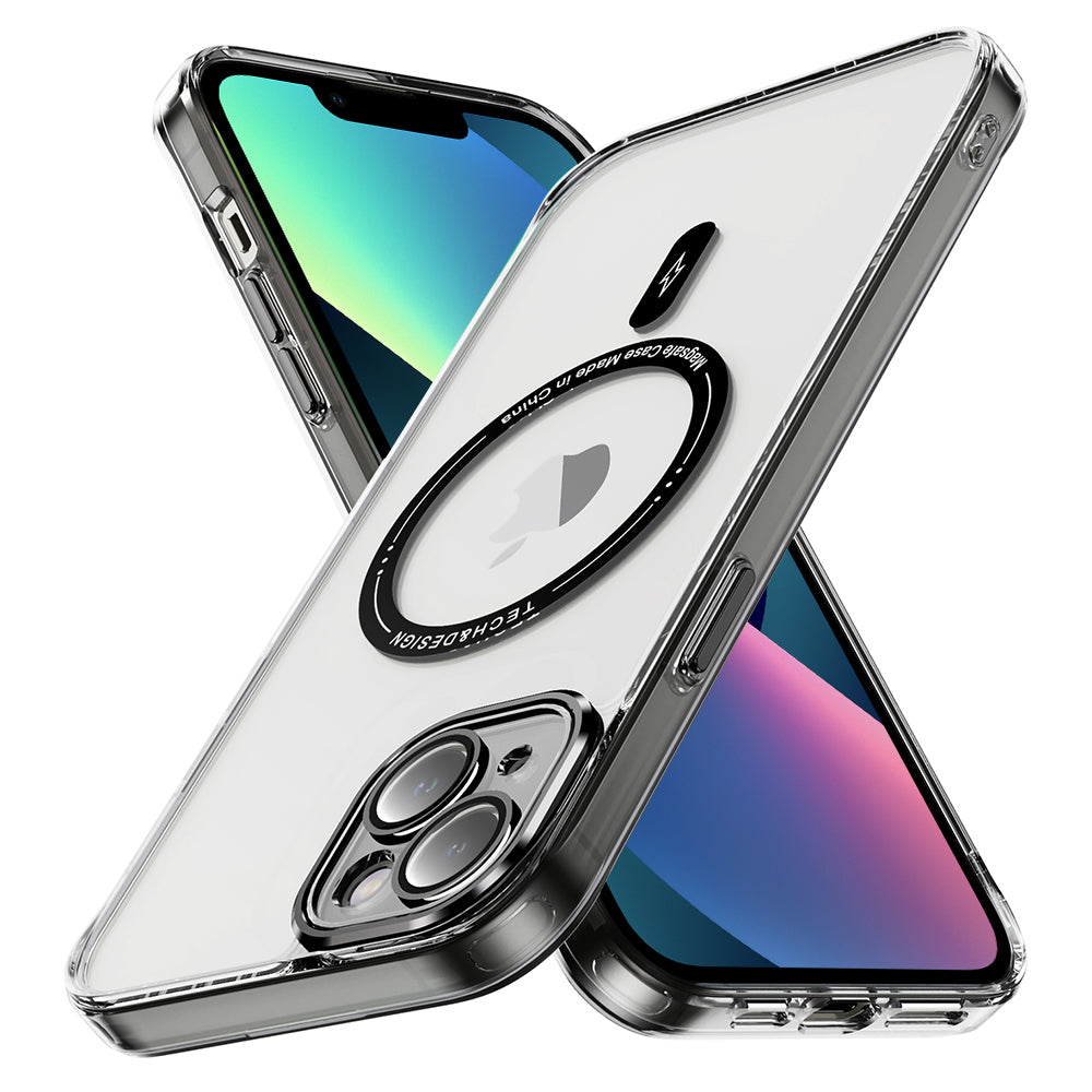 YSM For iPhone 13 YSM Phone Case Acrylic + TPU Clear Cover Compatible with MagSafe - Transparent Black