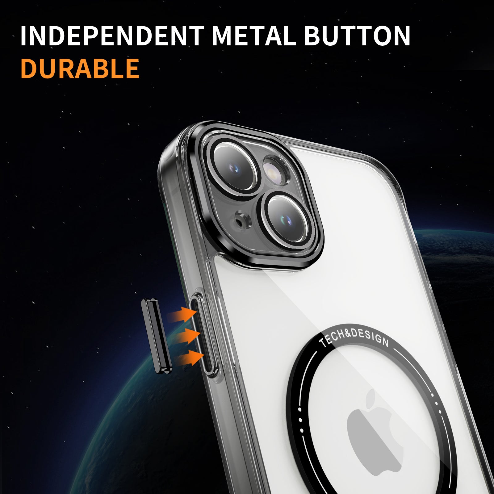 YSM For iPhone 13 YSM Phone Case Acrylic + TPU Clear Cover Compatible with MagSafe - Transparent Black