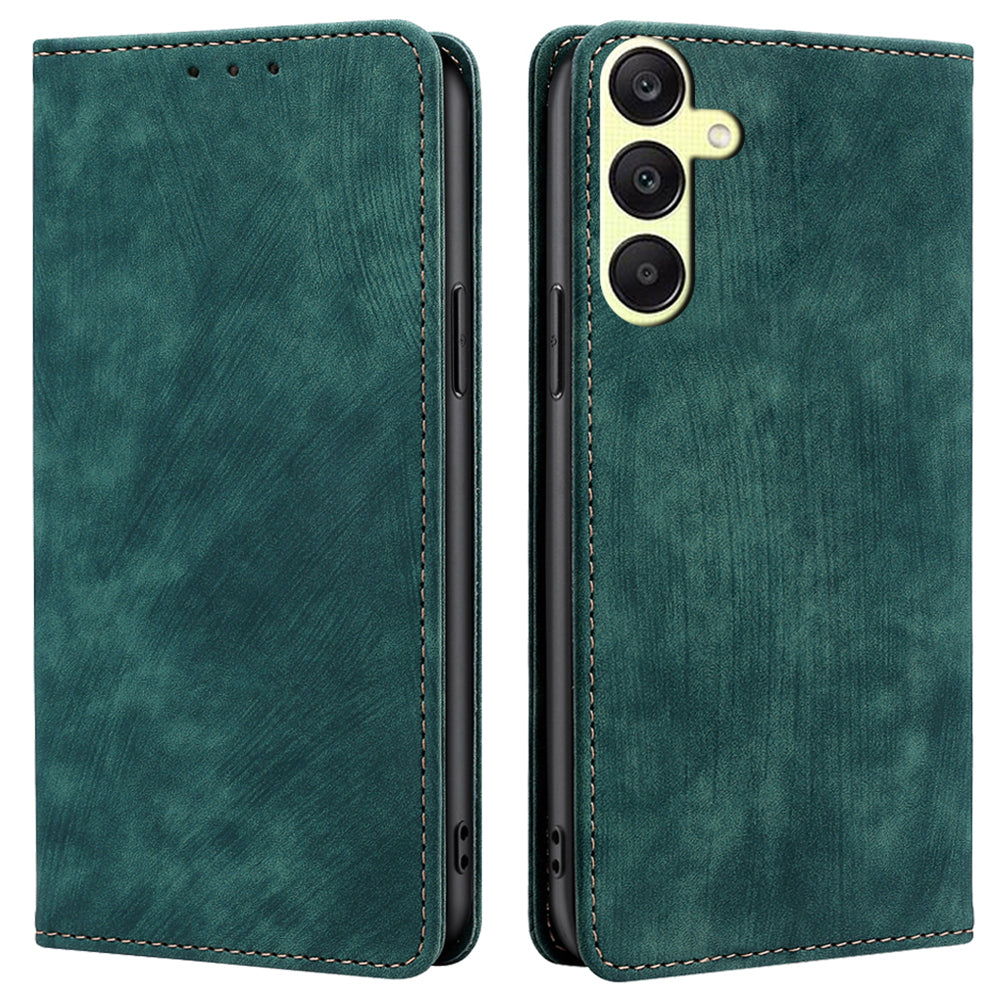 For Samsung Galaxy A25 5G (Global) (161.0 x 76.5 x 8.3mm) Case RFID Blocking PU Leather+TPU Wallet Phone Cover - Blue