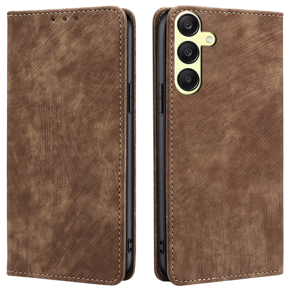 For Samsung Galaxy A25 5G (Global) (161.0 x 76.5 x 8.3mm) Case RFID Blocking PU Leather+TPU Wallet Phone Cover - Blue