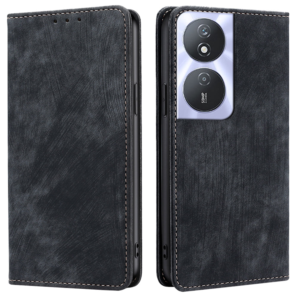 For Honor Play 50 Plus 5G / Play 8T 5G / X7b 4G / 90 Smart PU Leather Cover RFID Blocking Flip Stand Phone Case - Purple