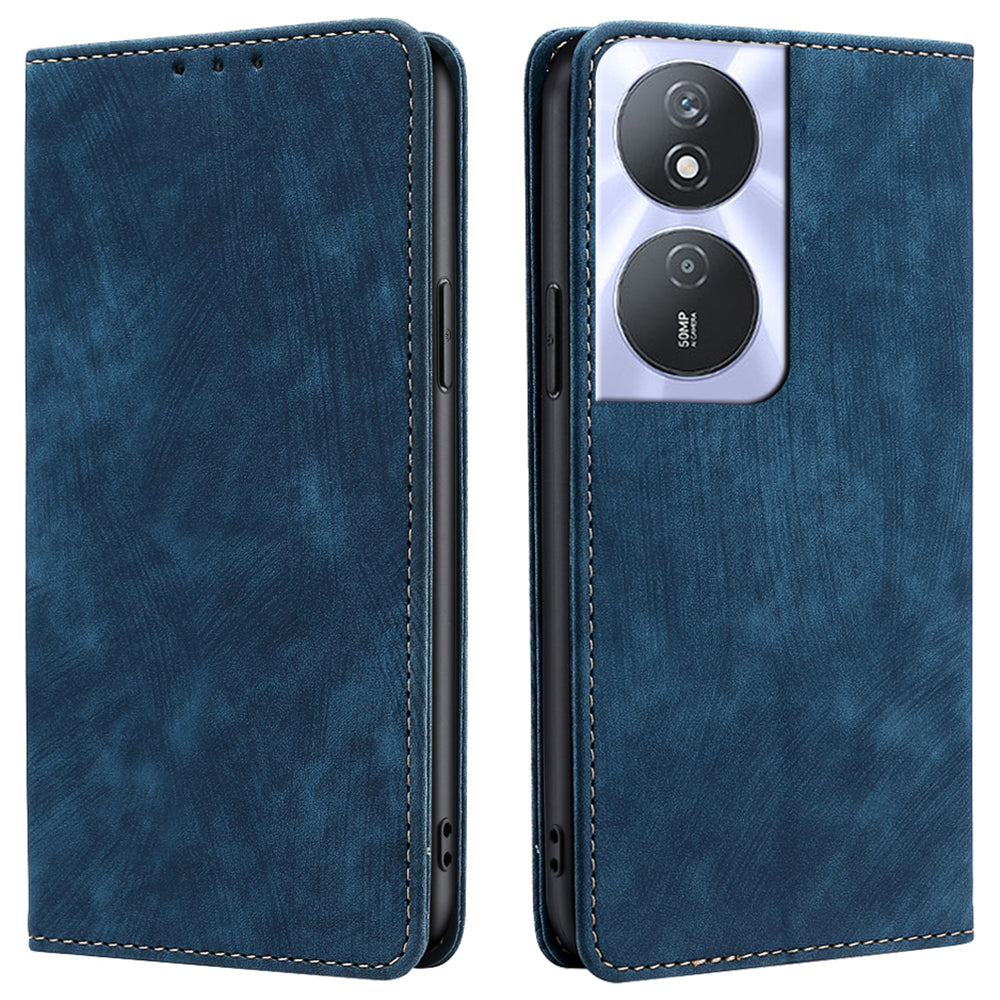 For Honor Play 50 Plus 5G / Play 8T 5G / X7b 4G / 90 Smart PU Leather Cover RFID Blocking Flip Stand Phone Case - Purple