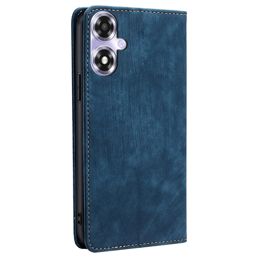 Phone Case for Oppo A2x 5G / A2m 5G Shell PU Leather RFID Blocking Card Holder Cover - Blue