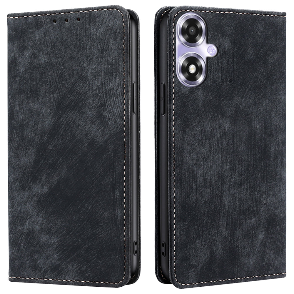 Phone Case for Oppo A2x 5G / A2m 5G Shell PU Leather RFID Blocking Card Holder Cover - Blue
