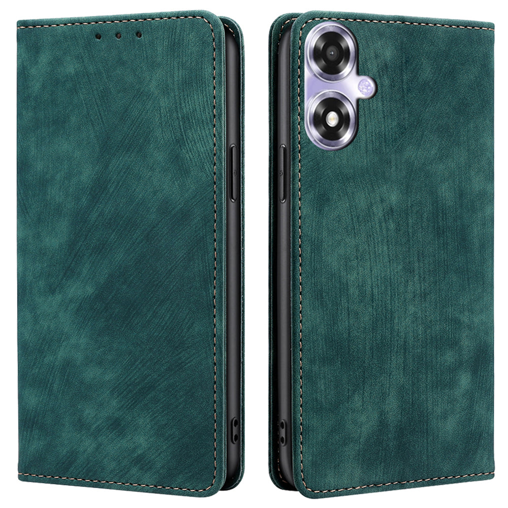Phone Case for Oppo A2x 5G / A2m 5G Shell PU Leather RFID Blocking Card Holder Cover - Blue