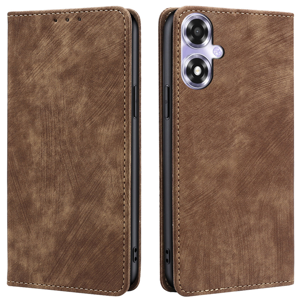 Phone Case for Oppo A2x 5G / A2m 5G Shell PU Leather RFID Blocking Card Holder Cover - Blue
