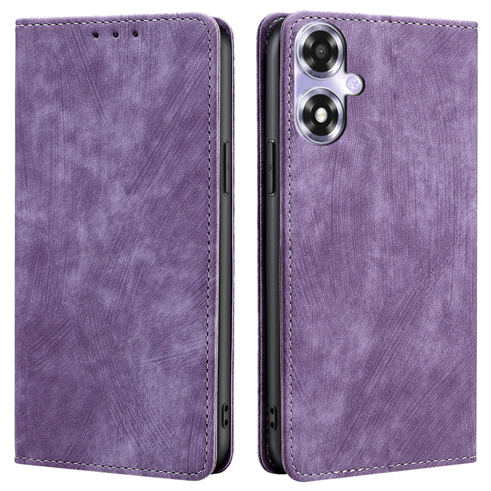 Phone Case for Oppo A2x 5G / A2m 5G Shell PU Leather RFID Blocking Card Holder Cover - Blue