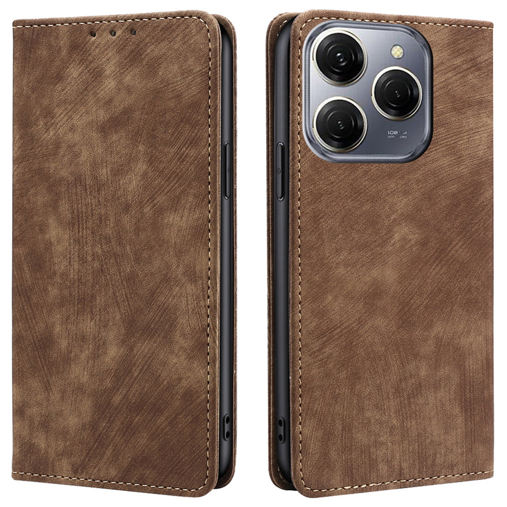 For Transsion Tecno Spark 20 Pro Case PU Leather Flip Stand Wallet Phone Cover with Magnetic Closure - Green