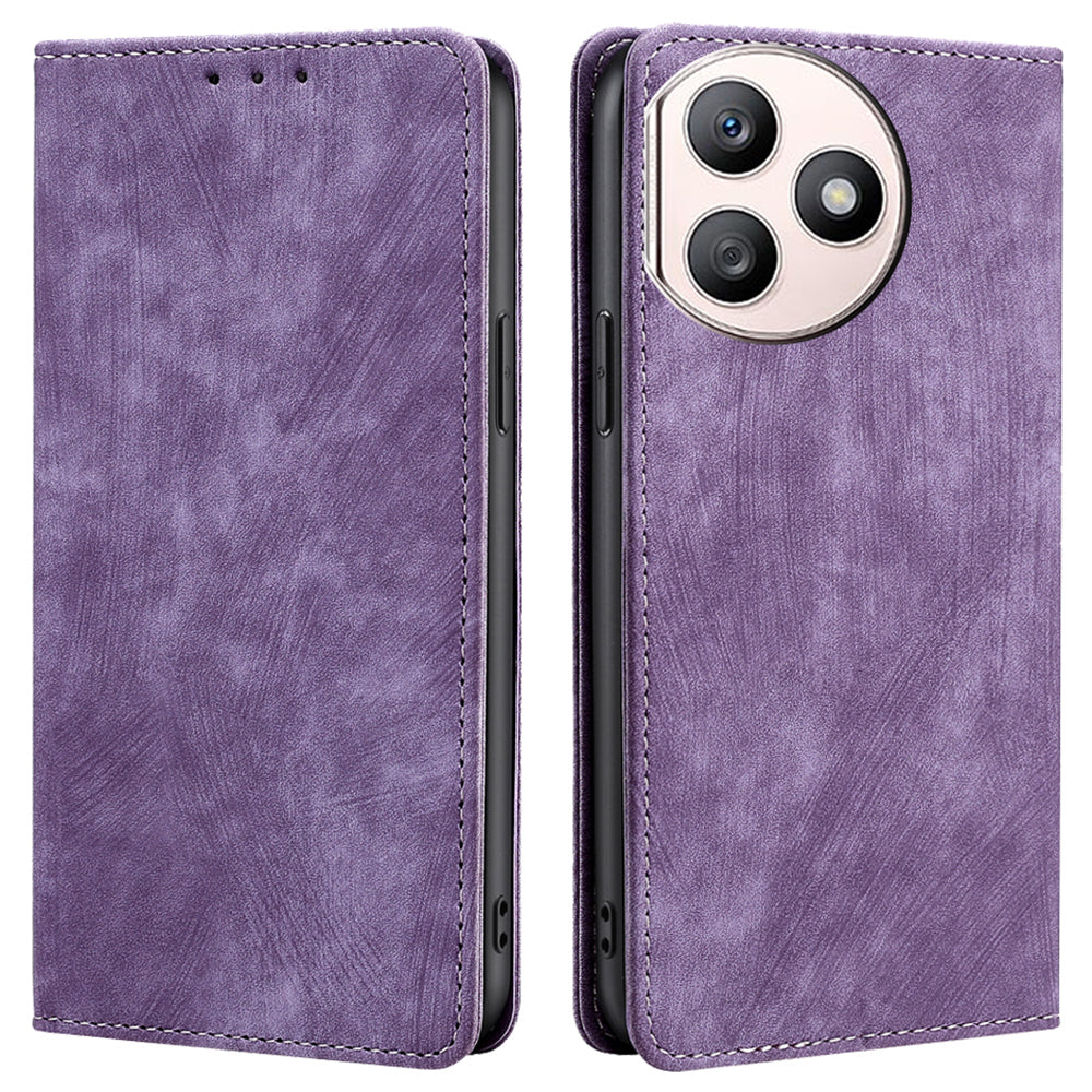Wallet Case for Honor X50i+ 5G Cover RFID Blocking PU Leather Card Slots Phone Protector - Brown