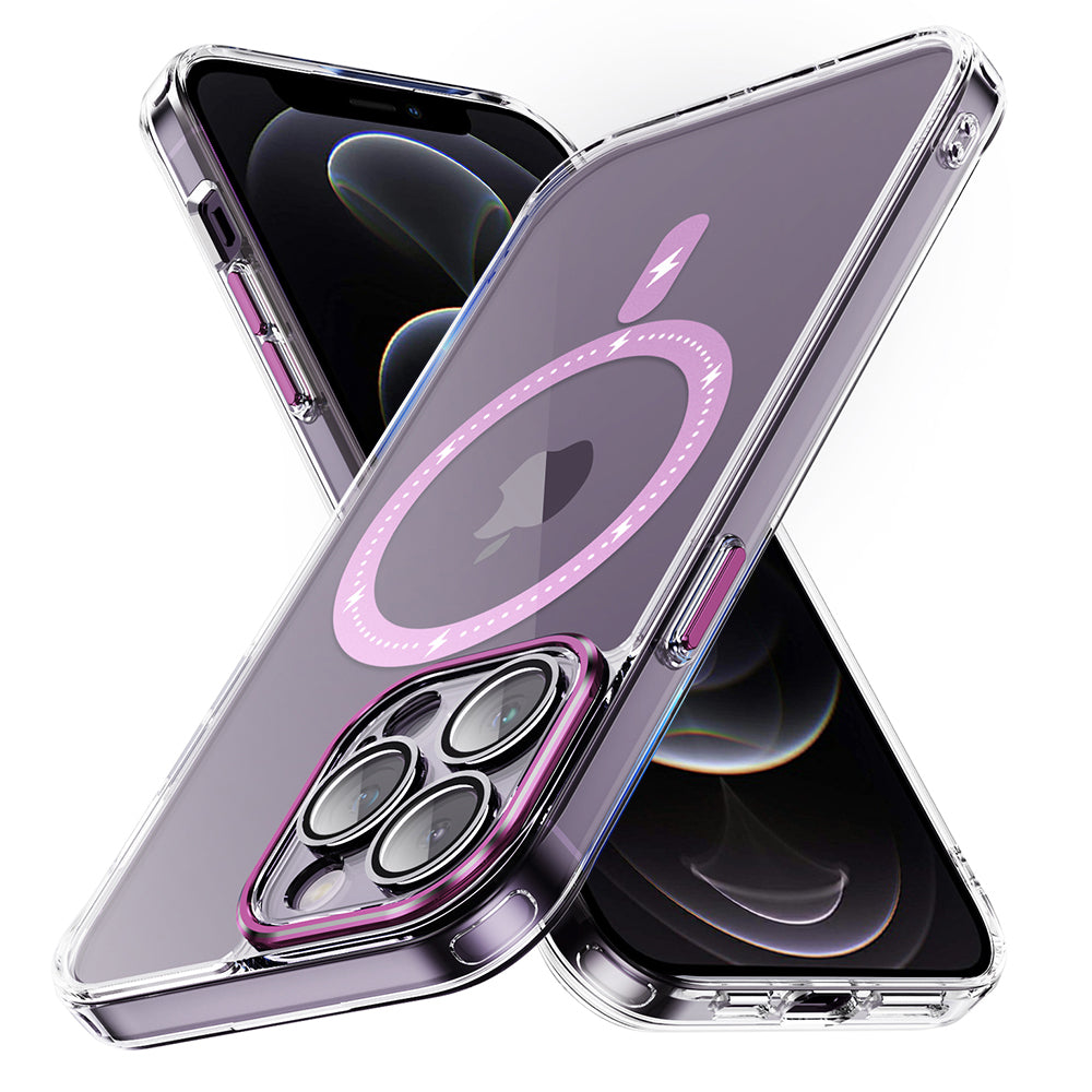 YSM For iPhone 12 Pro Clear Phone Case Anti-Scratch Magnetic Cover - Transparent Black