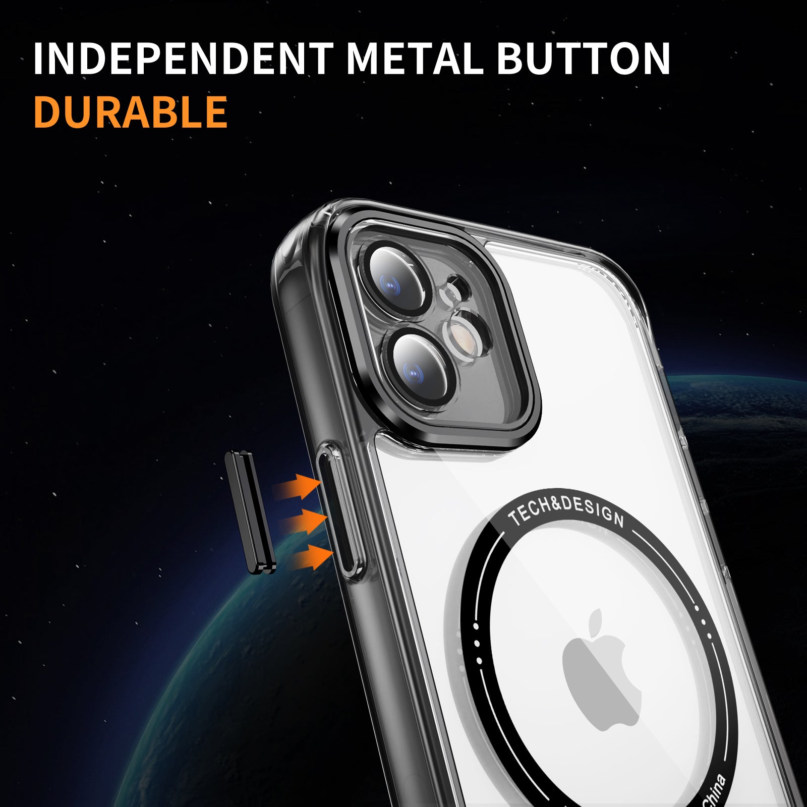 YSM Magnetic Case for iPhone 11 Compatible with MagSafe Shockproof Phone Cover - Transparent Black