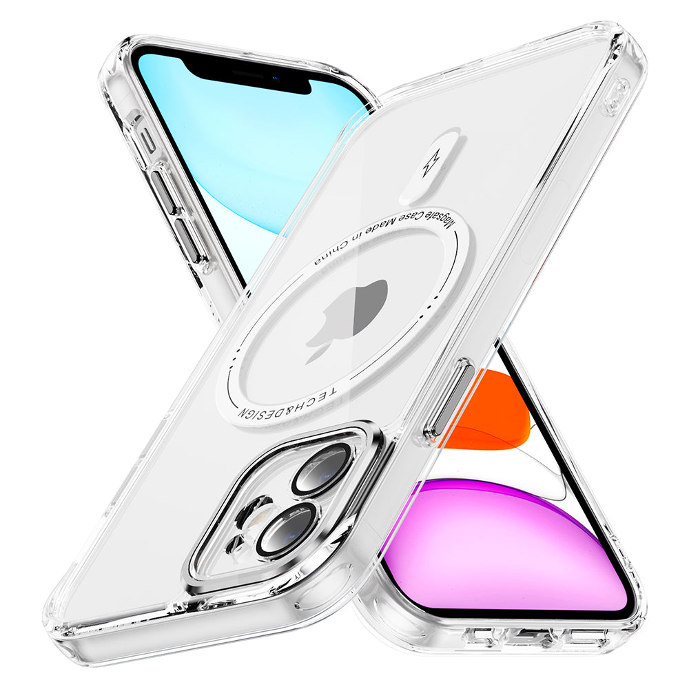 YSM Magnetic Case for iPhone 11 Compatible with MagSafe Shockproof Phone Cover - Transparent Black