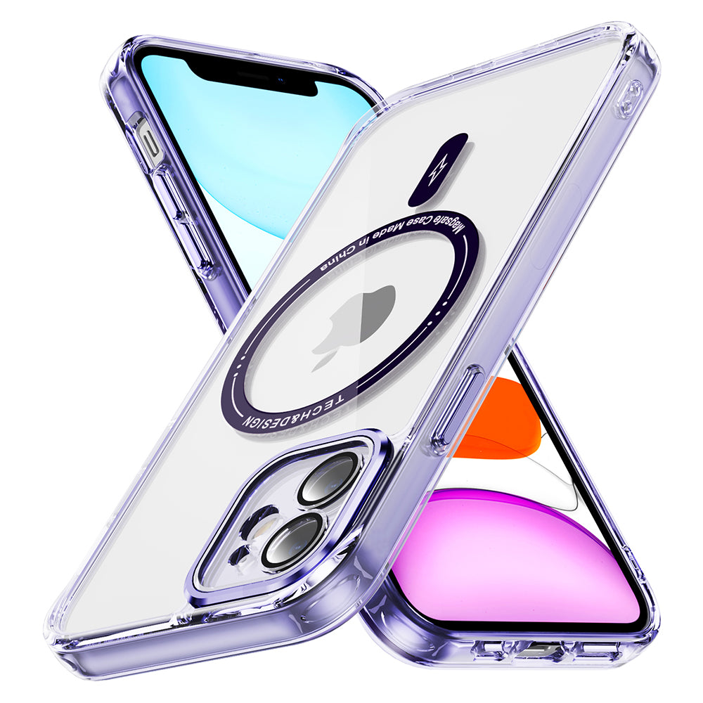 YSM Magnetic Case for iPhone 11 Compatible with MagSafe Shockproof Phone Cover - Transparent Black