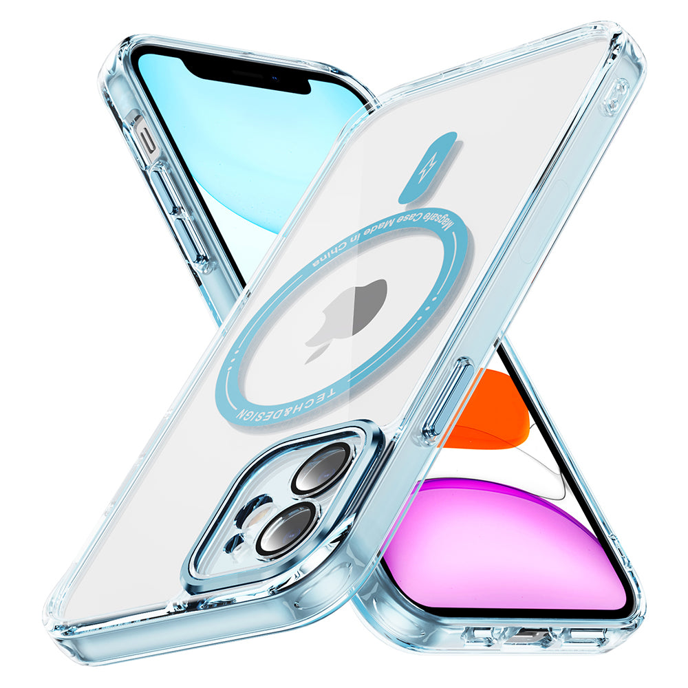 YSM Magnetic Case for iPhone 11 Compatible with MagSafe Shockproof Phone Cover - Transparent Black