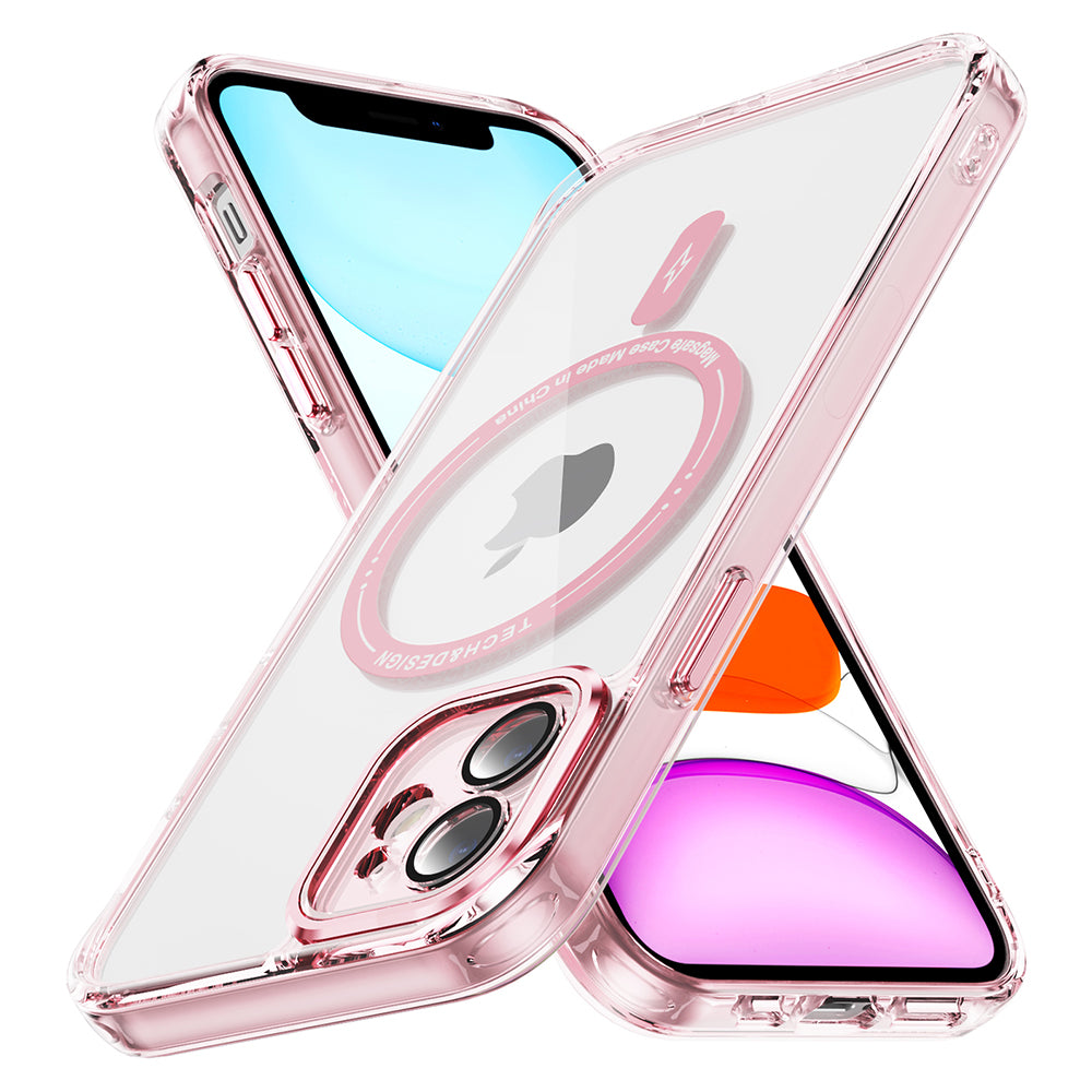 YSM Magnetic Case for iPhone 11 Compatible with MagSafe Shockproof Phone Cover - Transparent Black